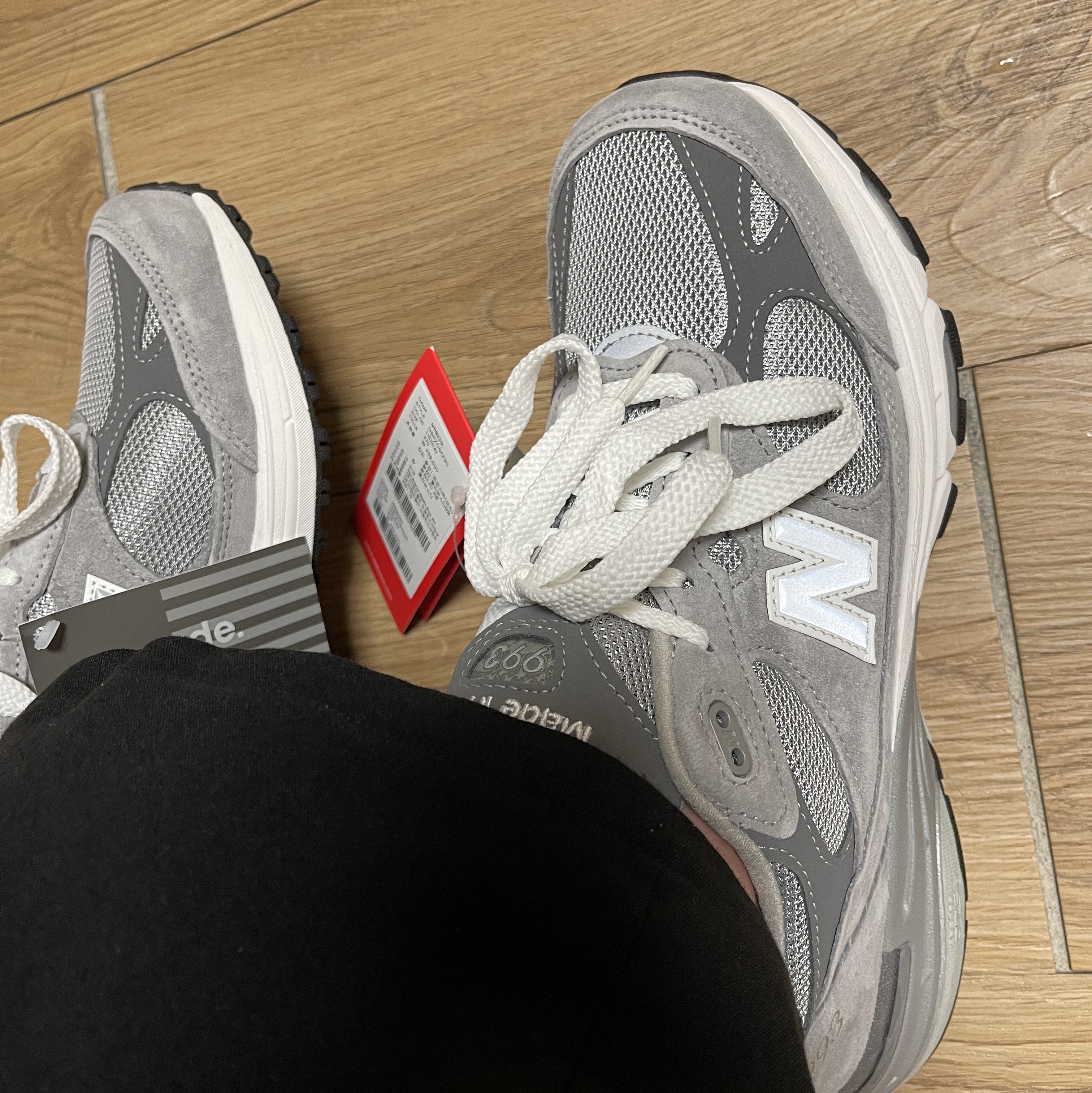 New Balance 993 Made in USA Grey - D Standard 착용 스타일 - 3