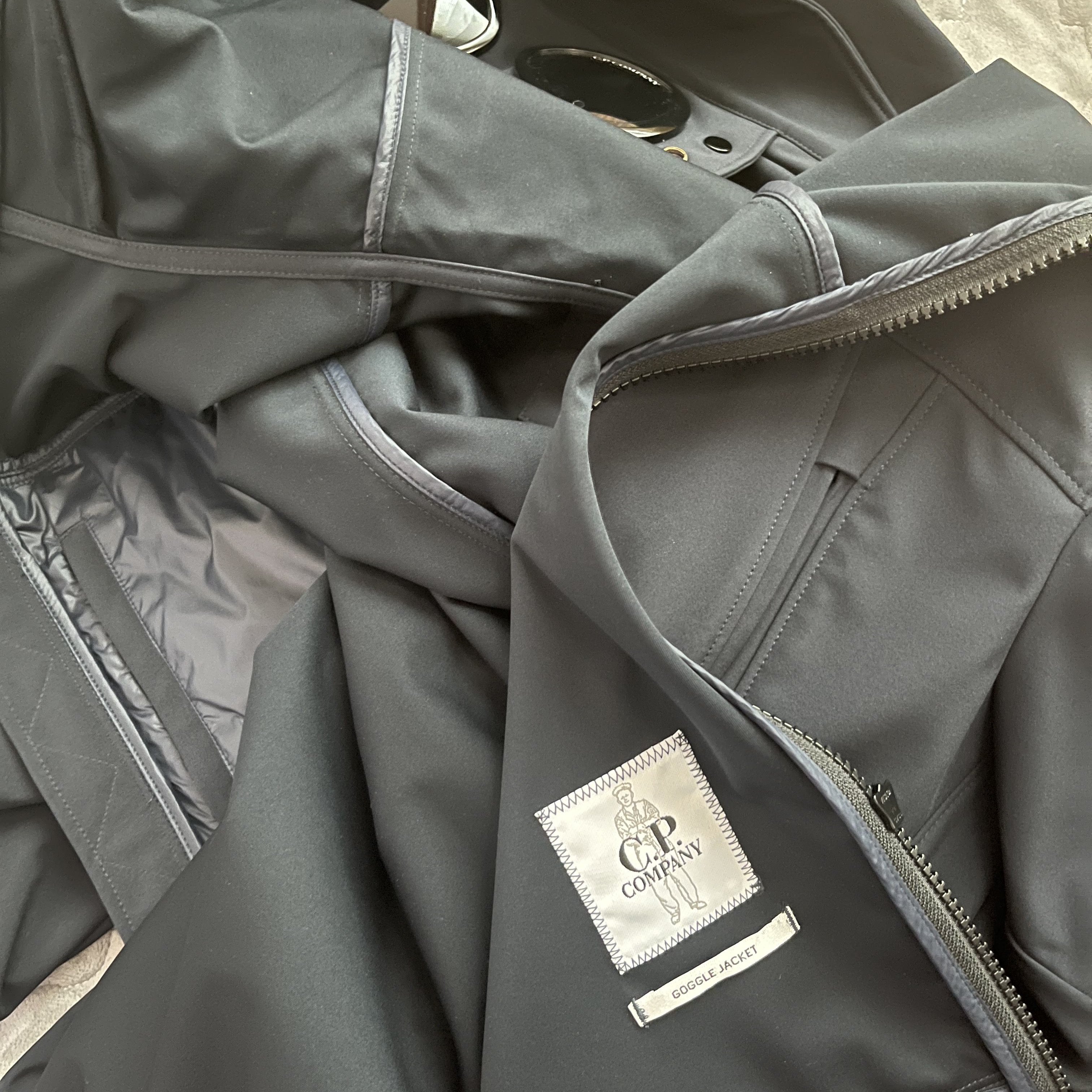 C.P. Company Shell-R Medium Goggle Jacket Navy - 21SS 착용 스타일 - 2