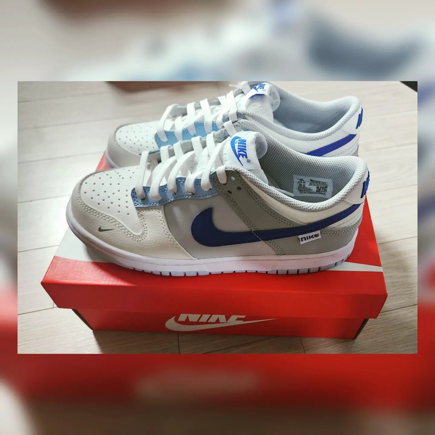 (GS) Nike Dunk Low Ivory Hyper Royal 착용 스타일