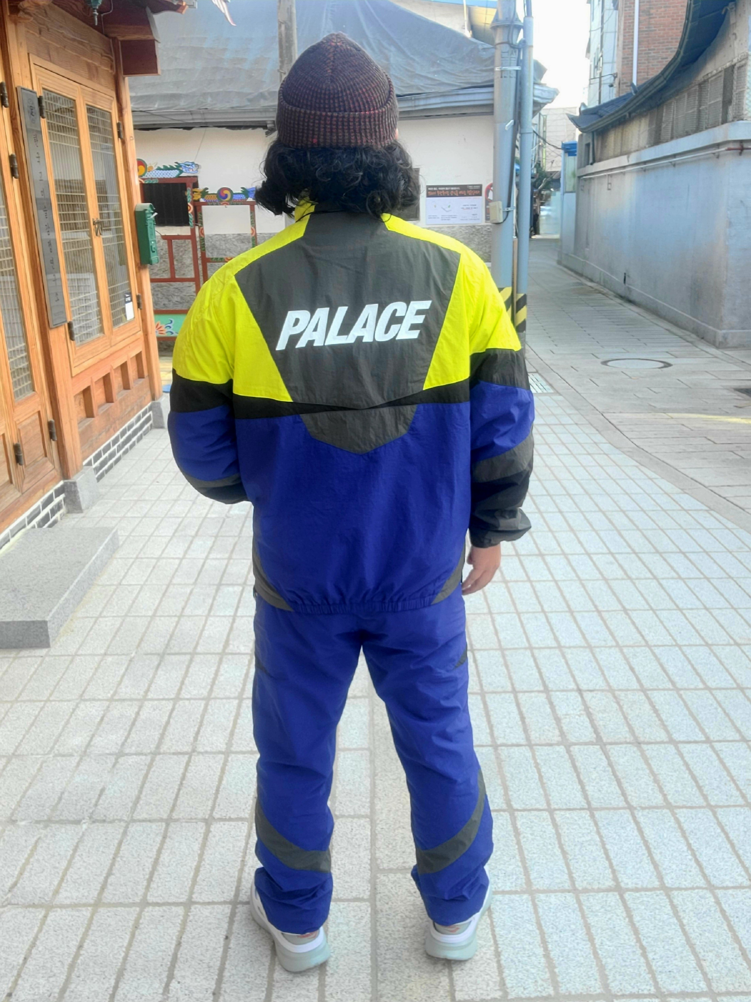 Palace Panelled Shell Jacket Navy - 22FW, Palace Panelled Shell Joggers Navy - 22FW 착용 스타일 - 2