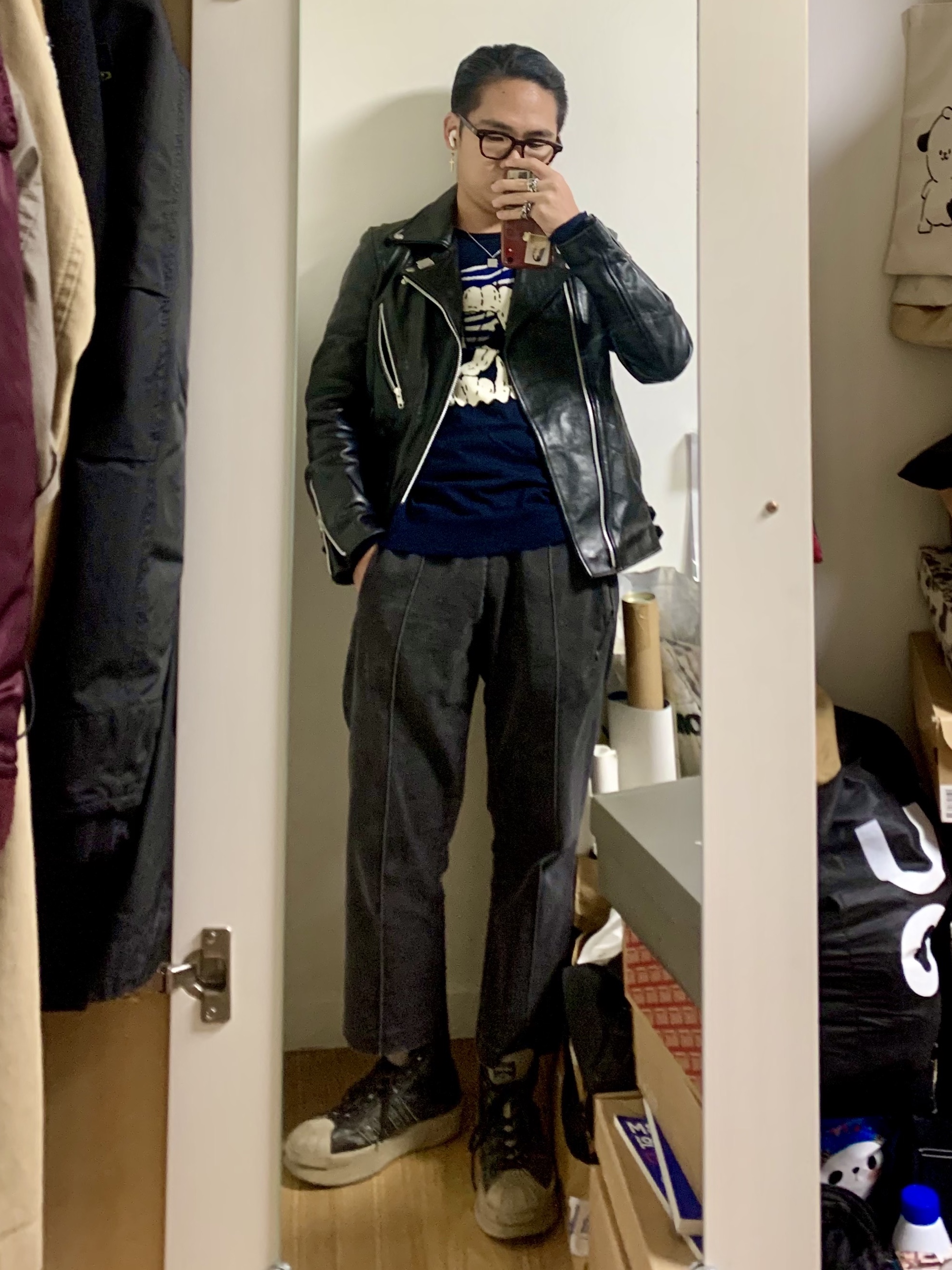 Adidas x Rick Owens Mastodon Pro Model Black Pearl, Peaceminusone Slider Clip #1 Silver 착용 스타일 - 4