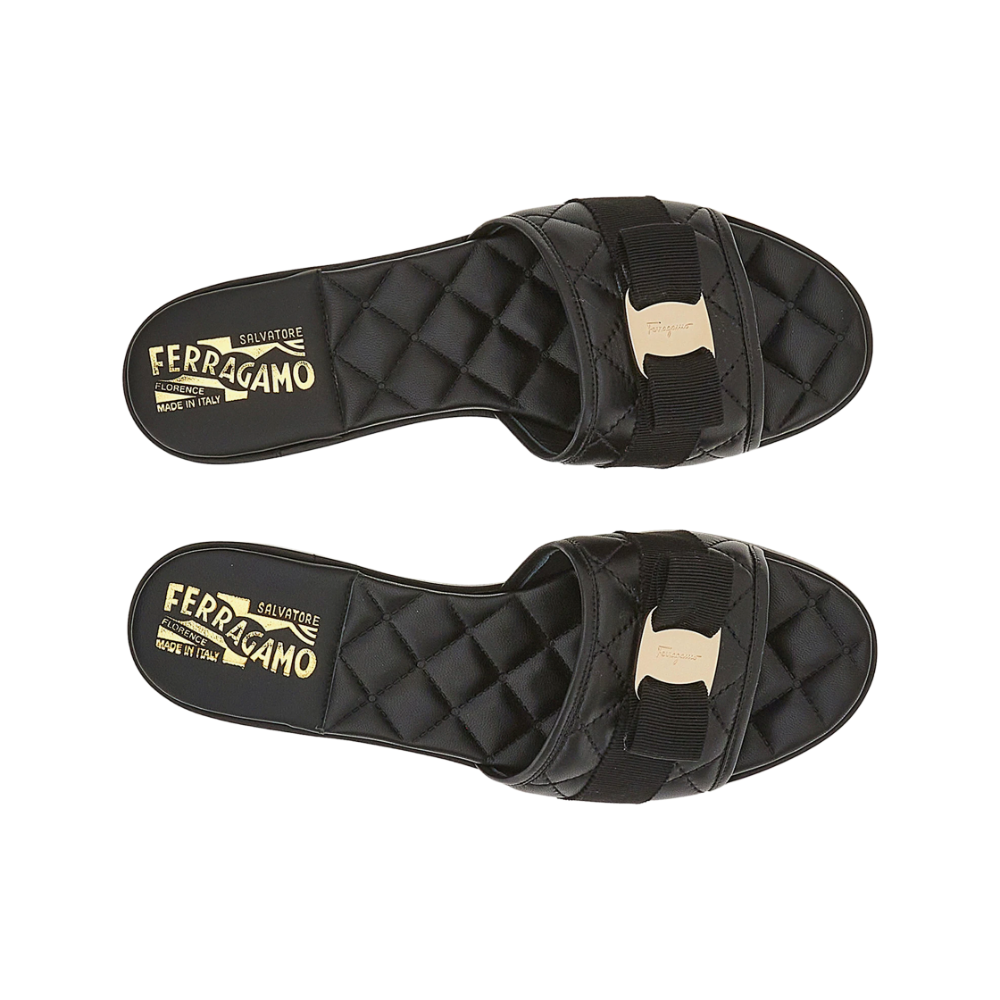 (W) 페라가모 바라 보우 슬라이드 블랙 - C((W) Ferragamo Vara Bow Slide Black -C) - 2