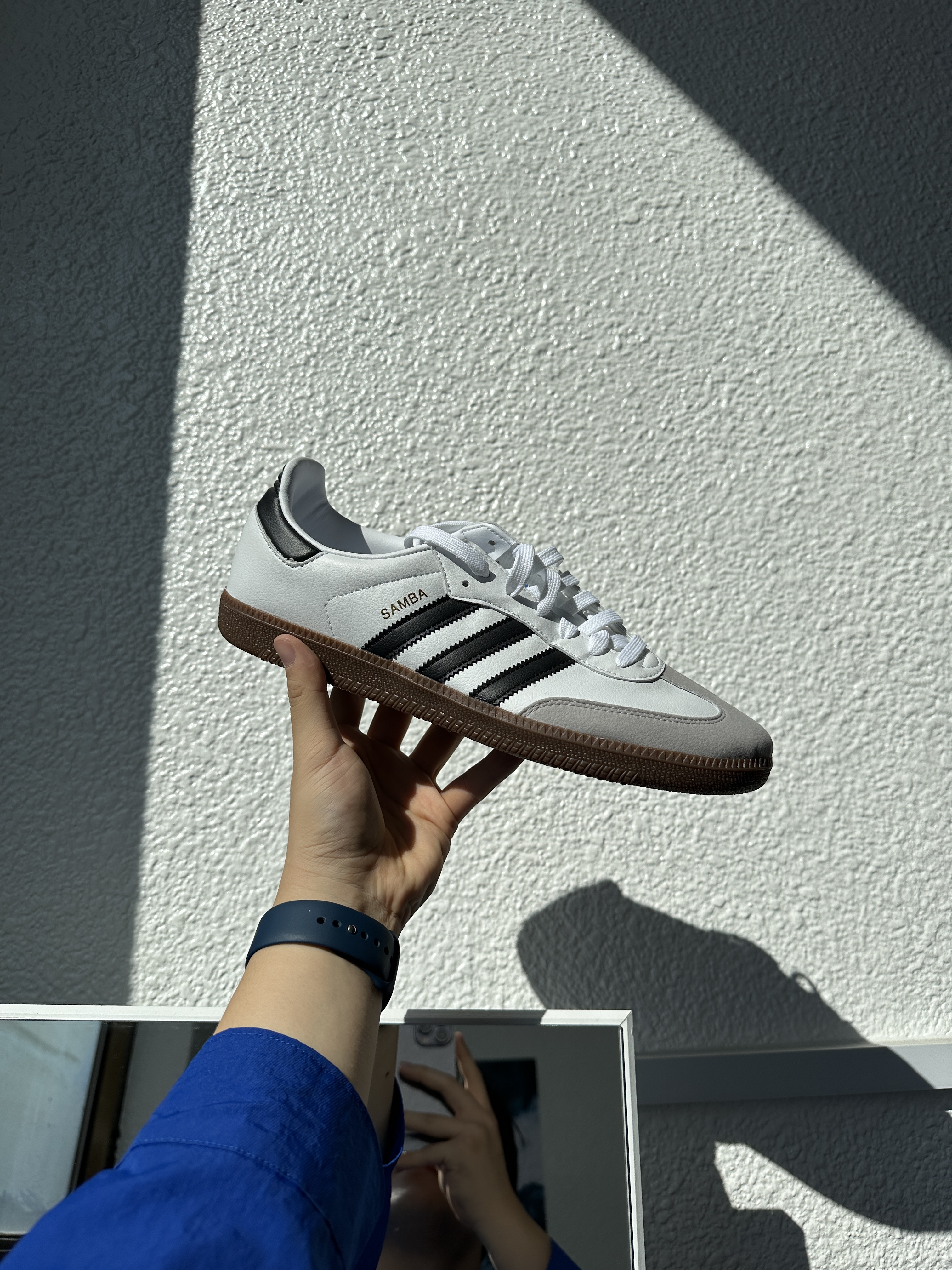 Adidas Samba Vegan White Black 착용 스타일 - 1