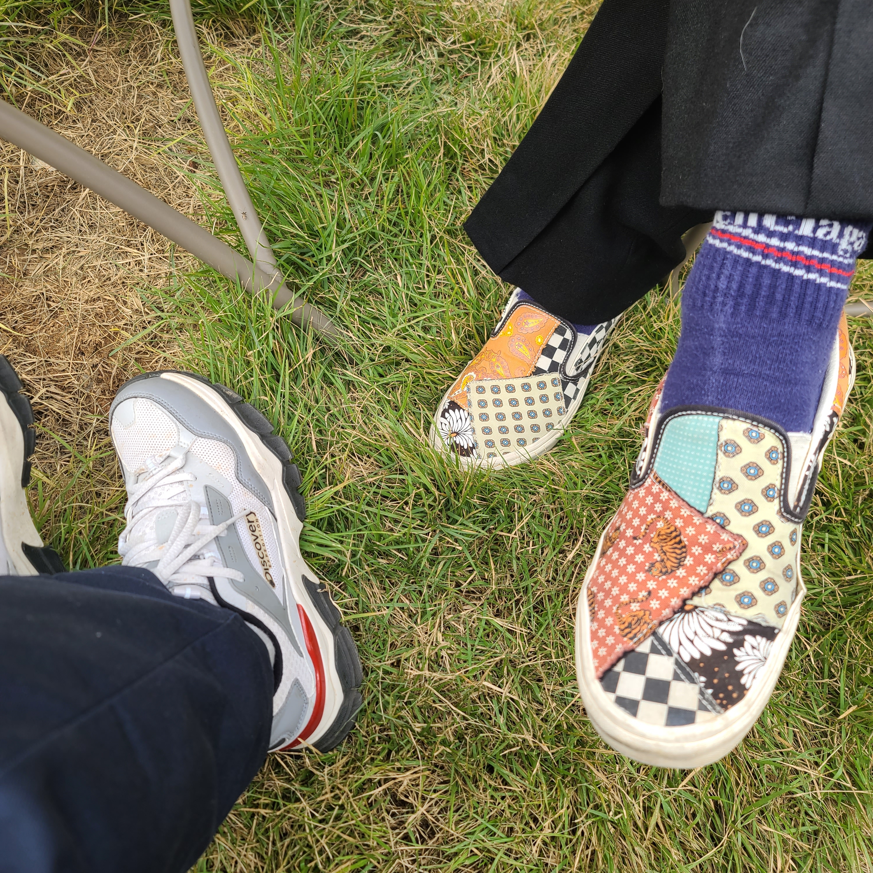 Vans Slip-On Tiger Patchwork 착용 스타일