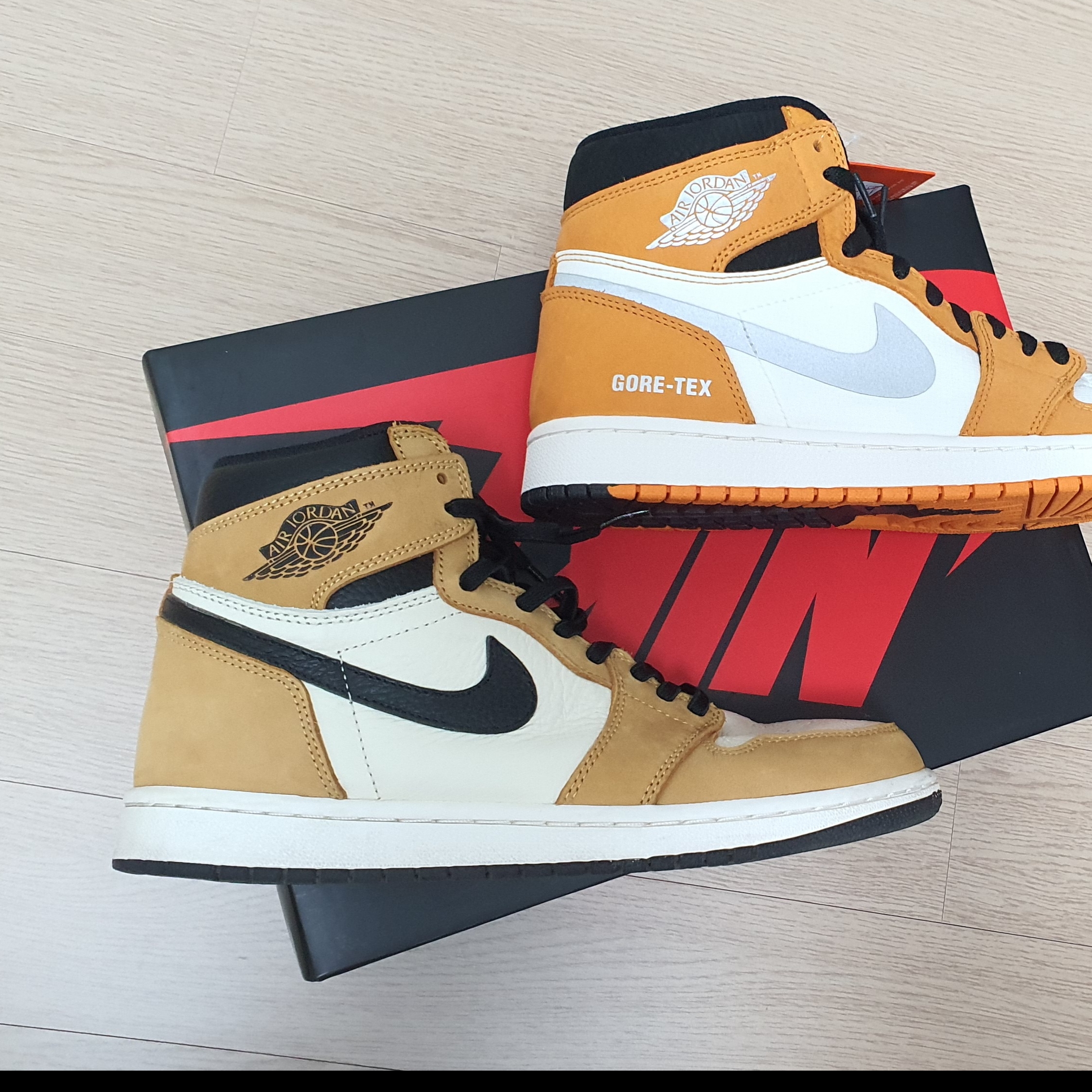 Jordan 1 Retro High Rookie of the Year, Jordan 1 Element Gore-Tex Light Curry 착용 스타일 - 3