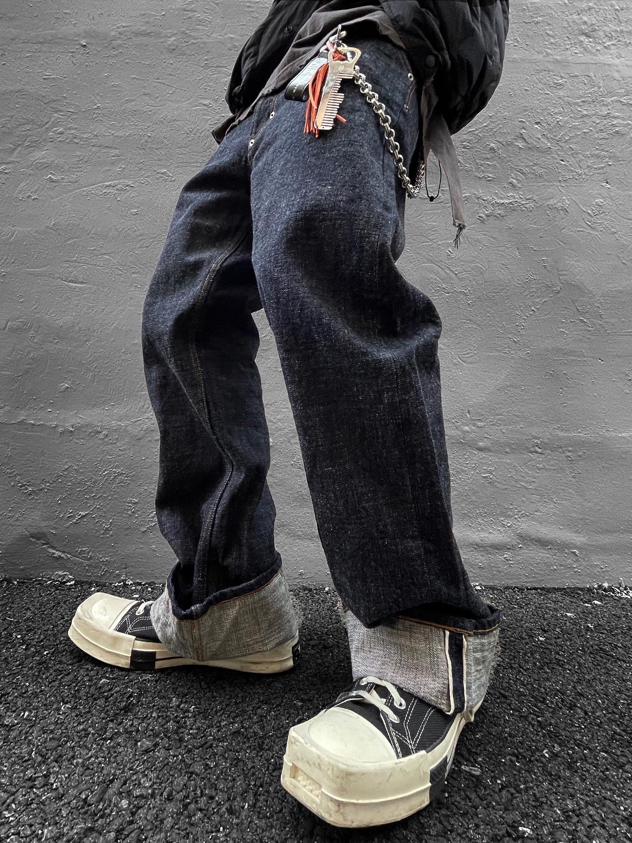 Converse x Drkshdw Turbodrk Chuck 70 Hi Black 착용 스타일 - 5