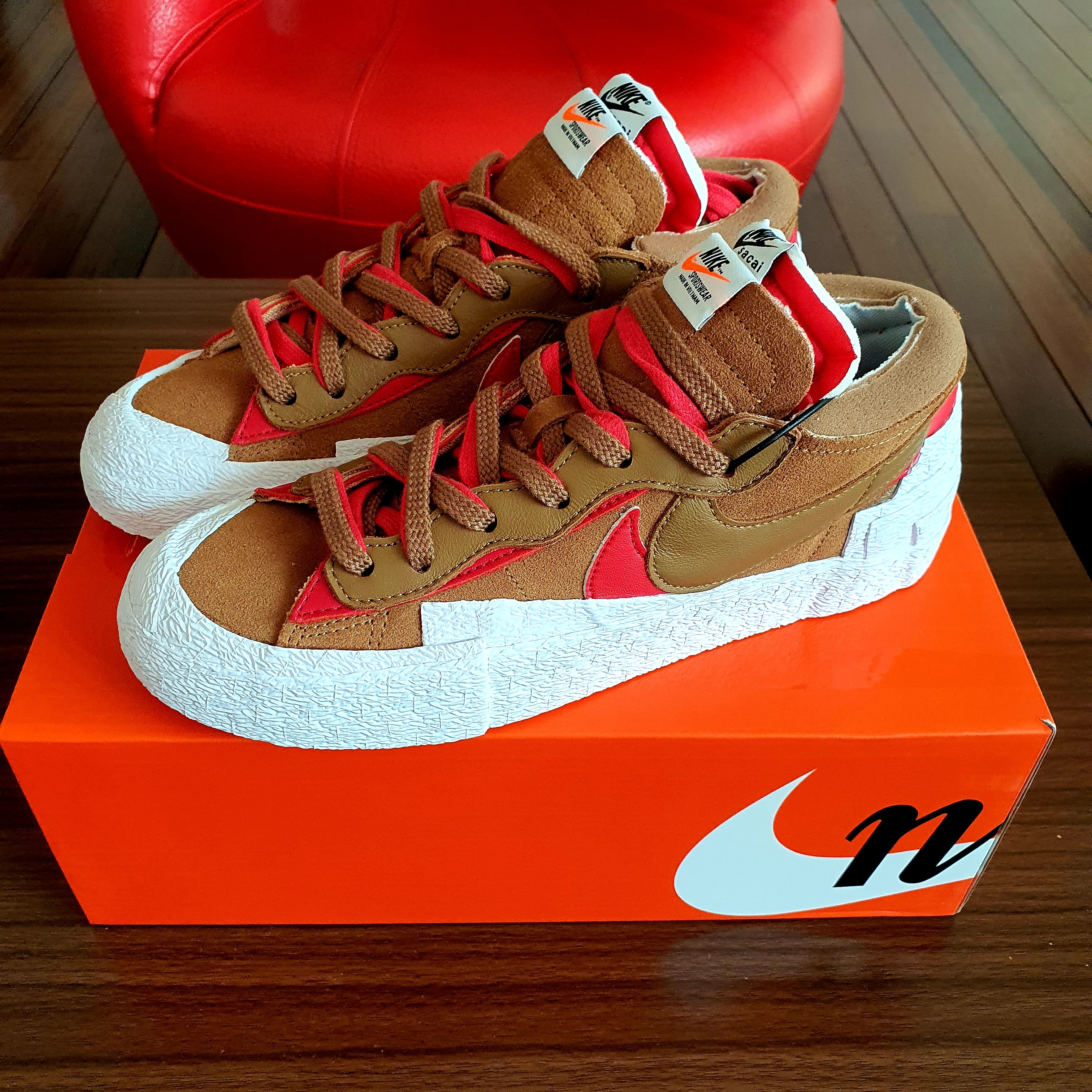 Nike x Sacai Blazer Low British Tan 착용 스타일