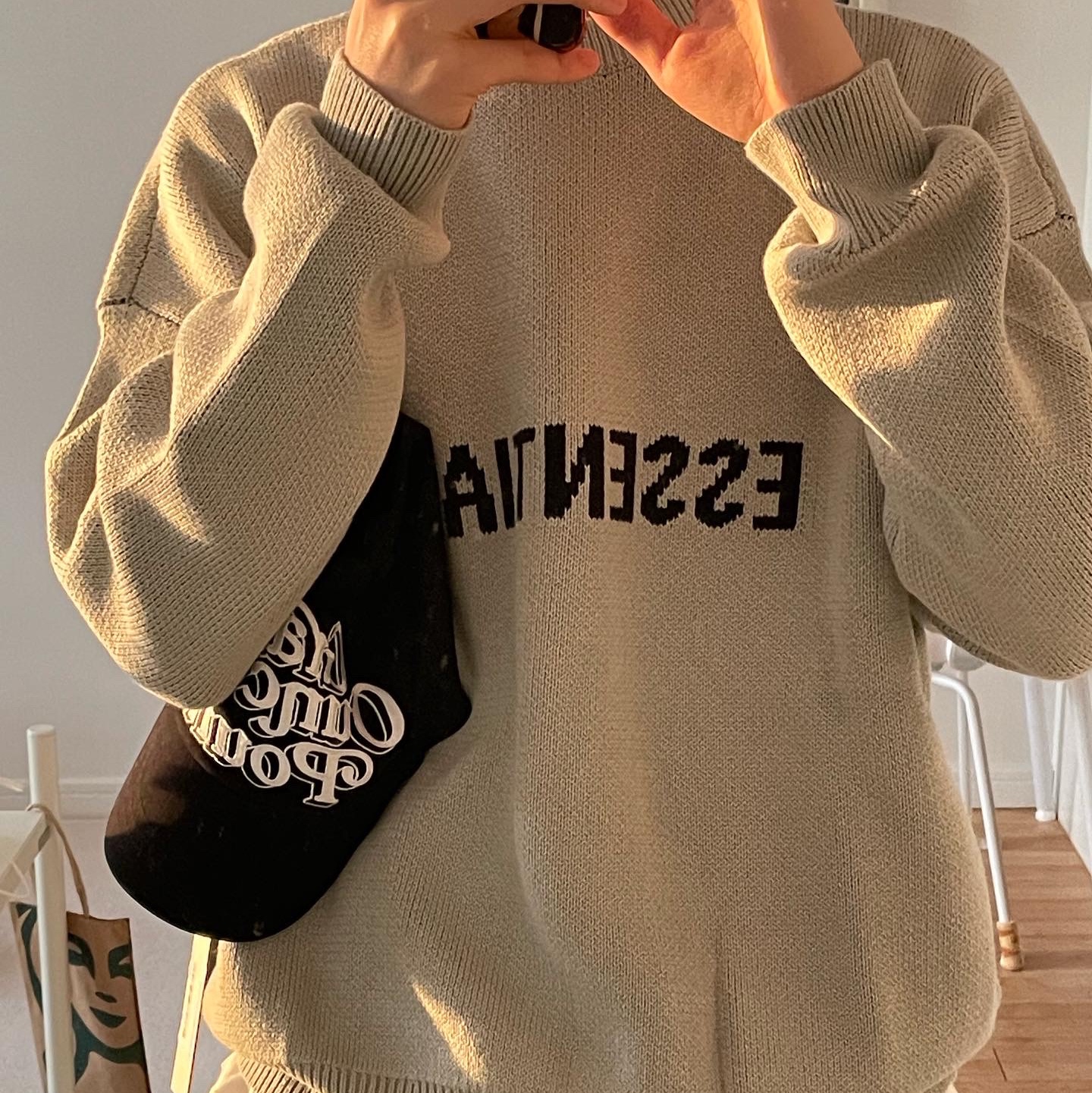 Essentials Knit Pullover Sweater Concrete - Ssense Exclusive 착용 스타일 - 2