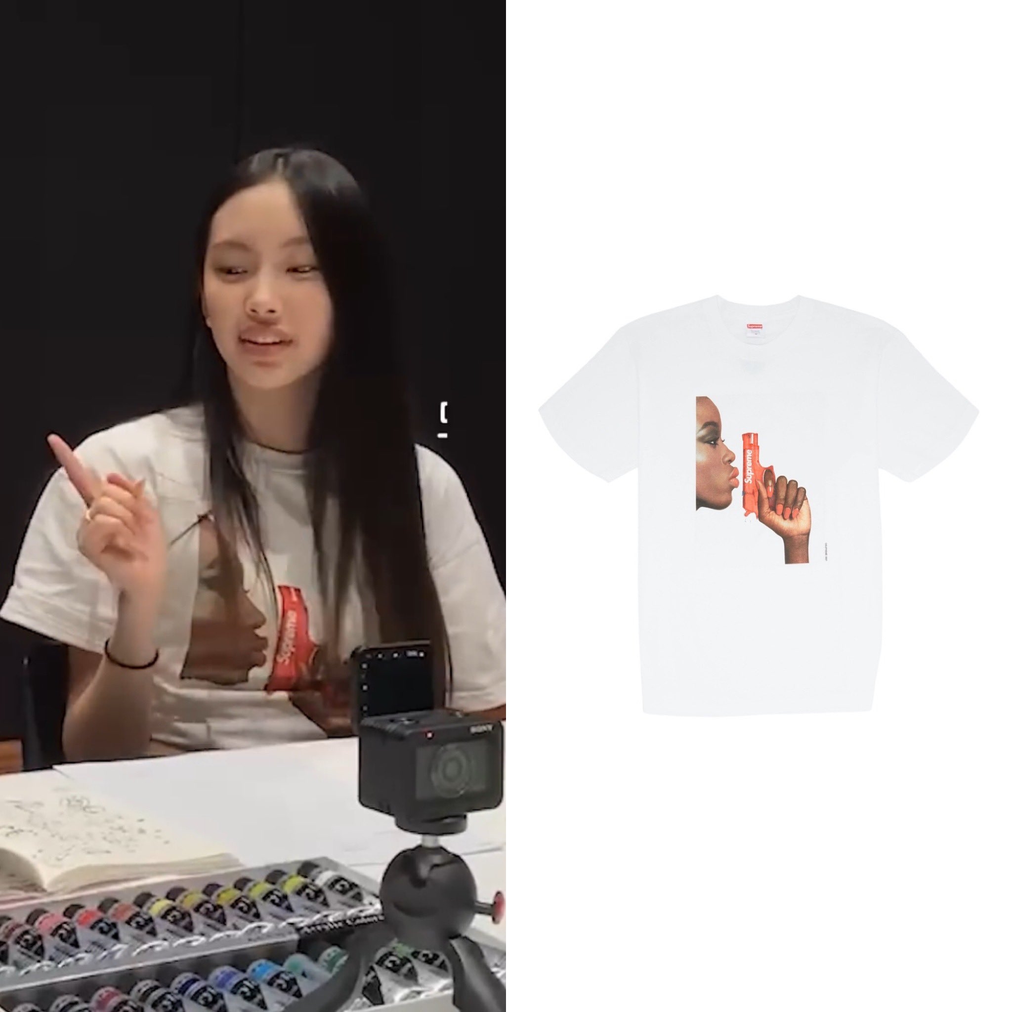 Supreme Water Pistol T-Shirt White - 21SS 착용 스타일