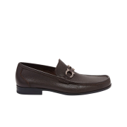 Ferragamo Moccasin with Gancini Ornament Dark Brown - EEE