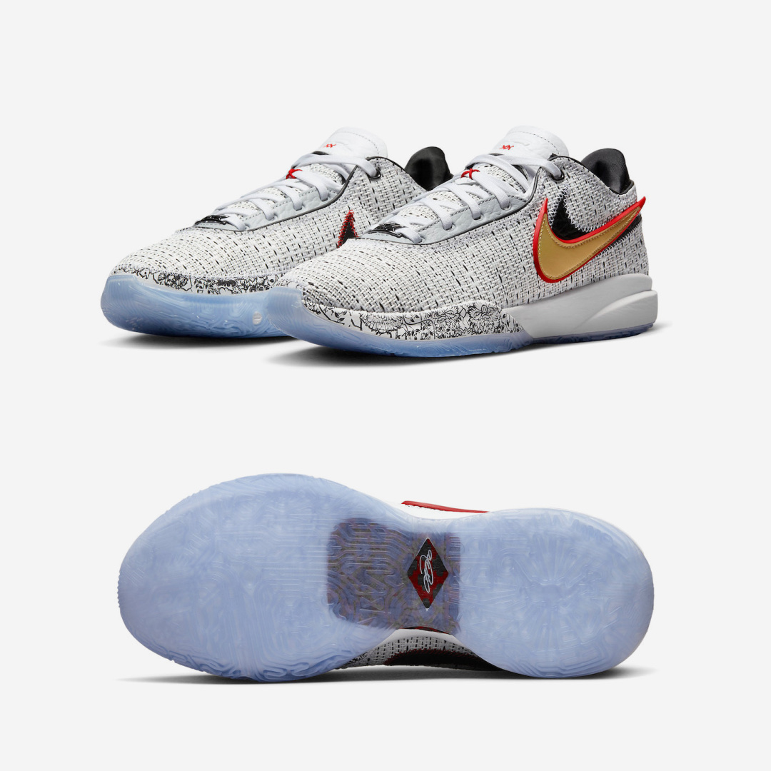 Nike LeBron XX EP White Metalic Gold 착용 스타일 - 2