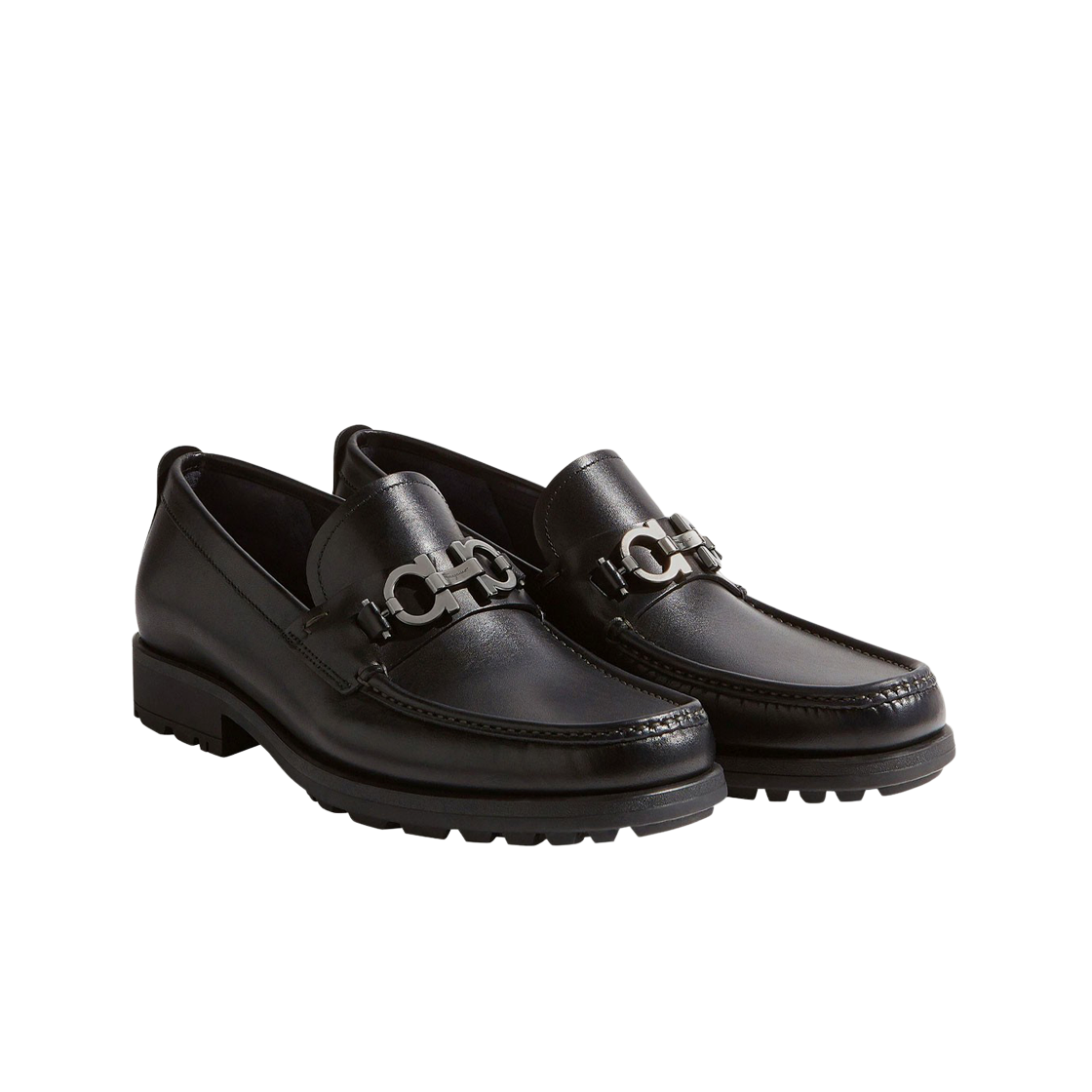 페라가모 간치니 오너먼트 모카신 블랙 - EE(Ferragamo Moccasin with Gancini Ornament Black - EE) - 2