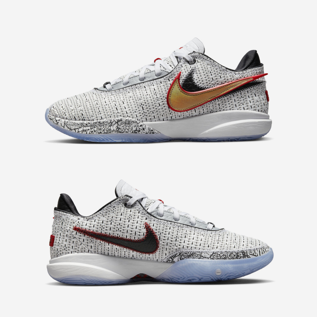 Nike LeBron XX EP White Metalic Gold 착용 스타일 - 3