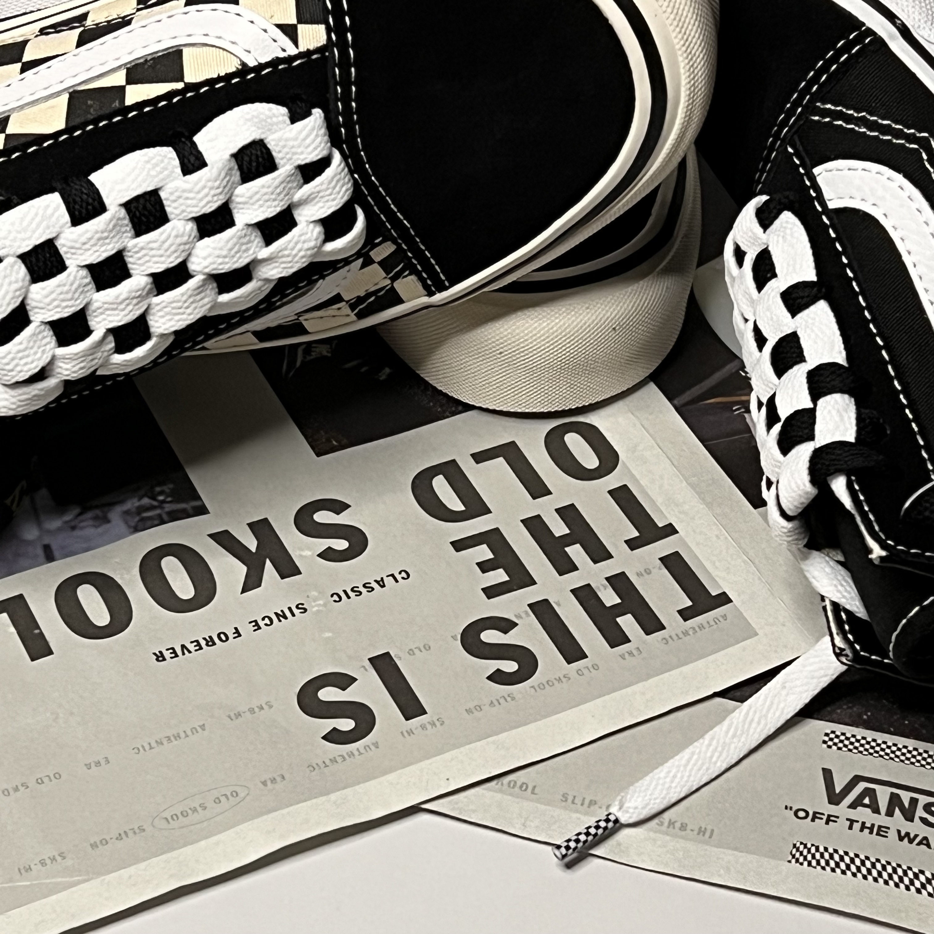 Vans ComfyCush Old Skool Black True white, Vans Old Skool 36 DX Anaheim Factory Checkerboard 착용 스타일 - 5