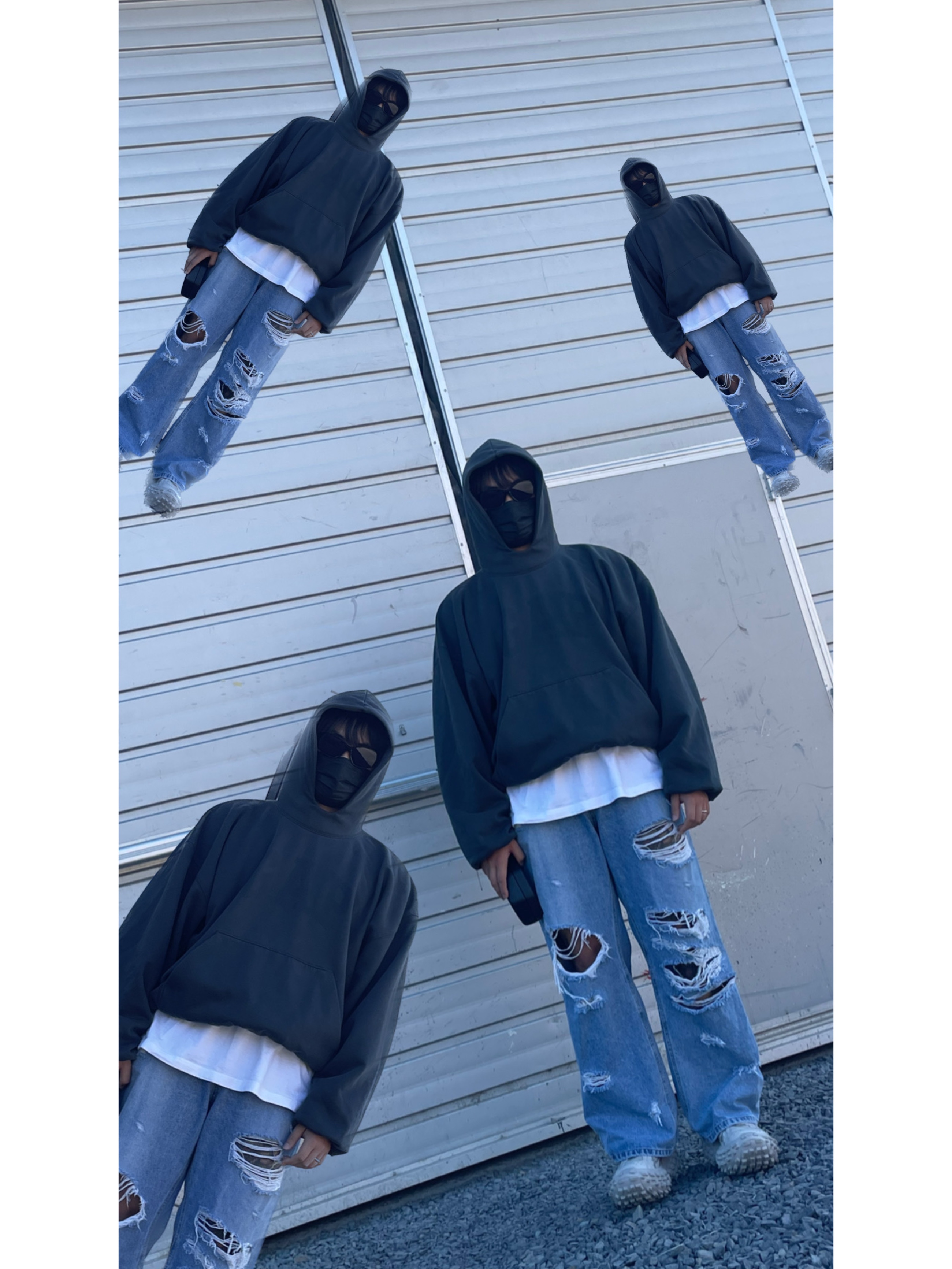 Yeezy Gap Engineered By Balenciaga Dove Hoodie Black, Balenciaga Defender Sneakers Beige 착용 스타일