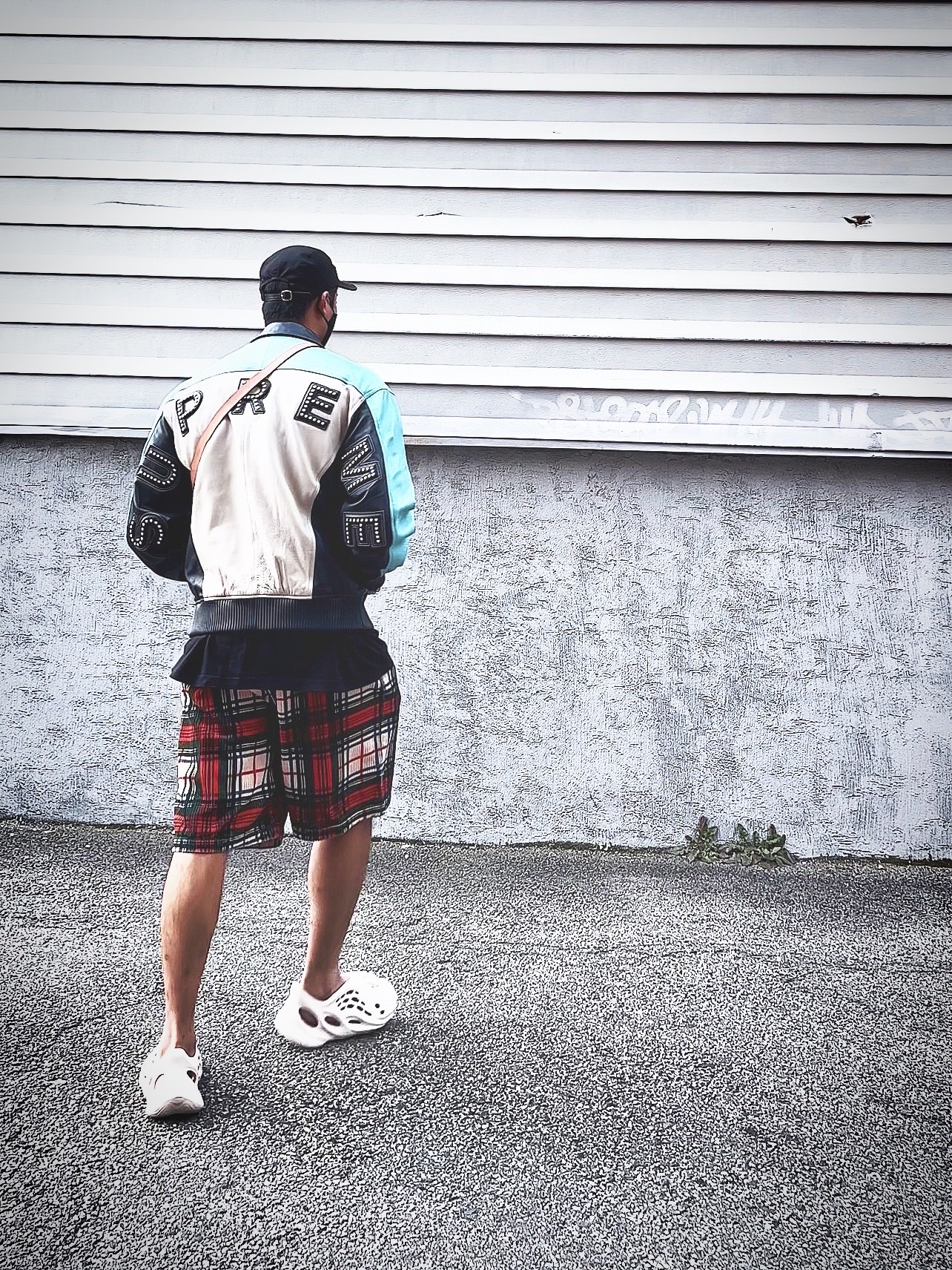 Supreme x Burberry Box Logo T-Shirt Black - 22SS, Supreme Corduroy Shorts Plaid - 22SS 착용 스타일 - 2