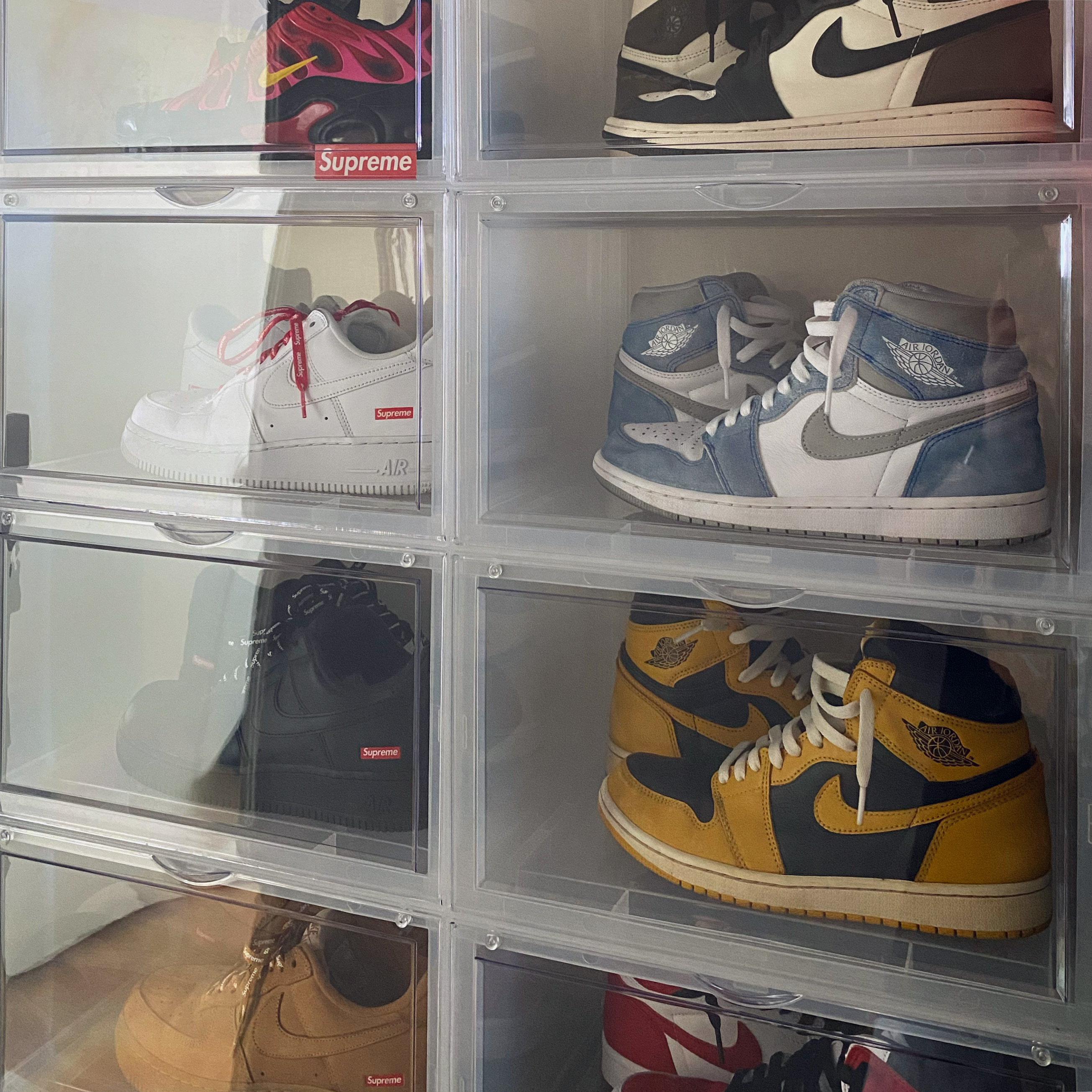 Nike x Supreme Air Force 1 Low White, Nike x Supreme Air Force 1 Low Flax 착용 스타일