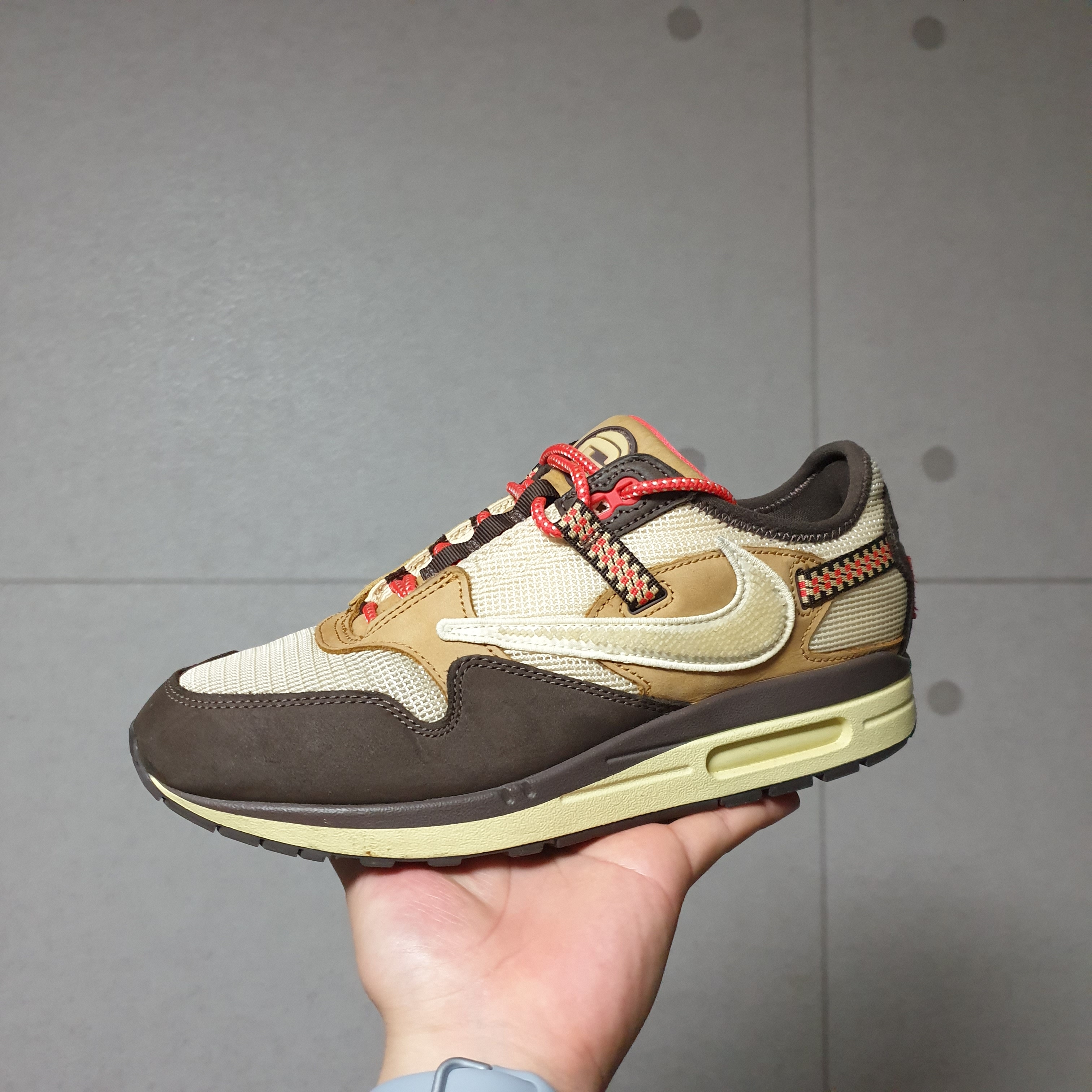 Nike x Travis Scott Air Max 1 Cact.us Brown 착용 스타일