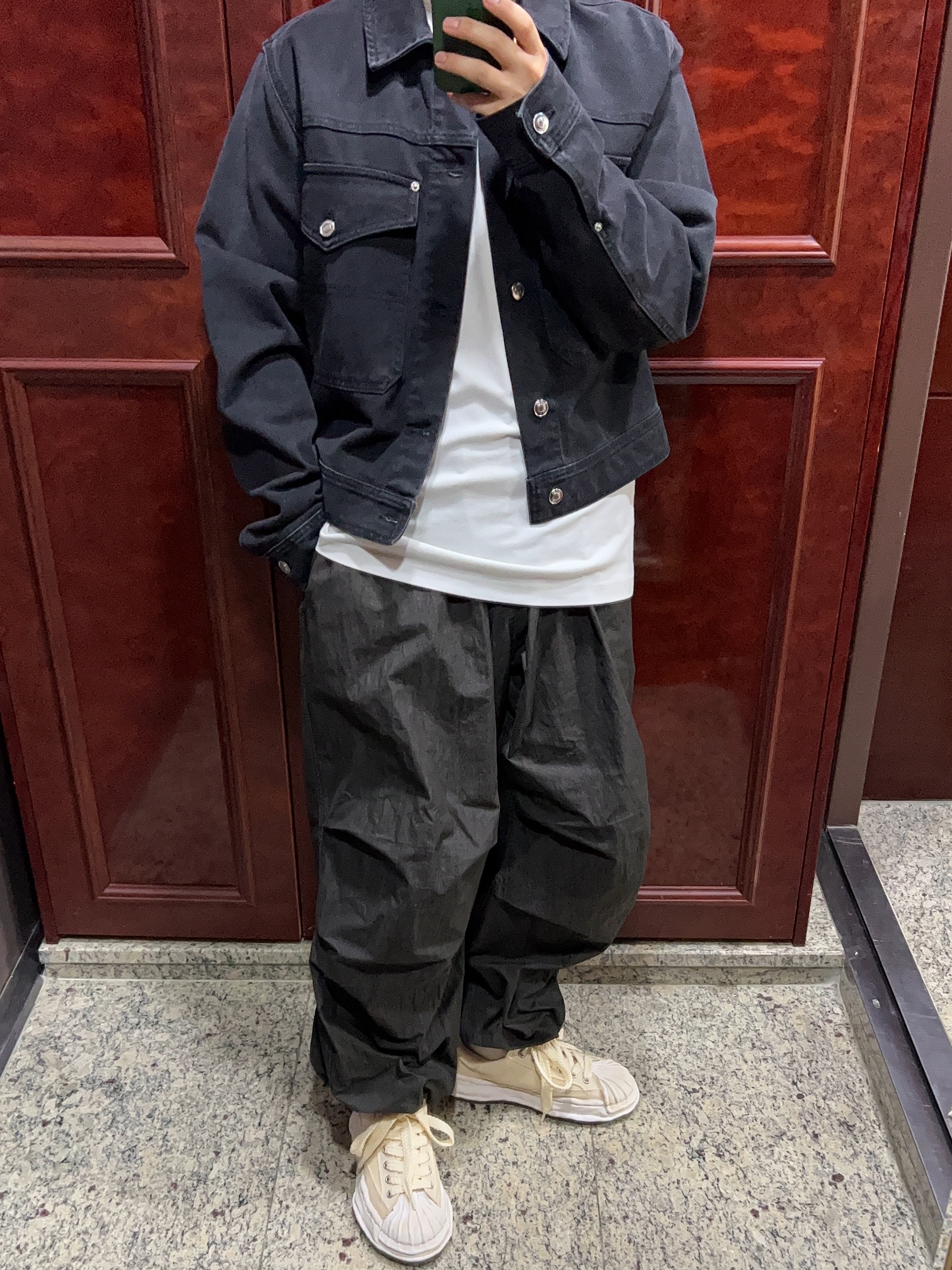 Maison Mihara Yasuhiro Blakey OG STC Sole OD Canvas Low-top Sneakers White 착용 스타일