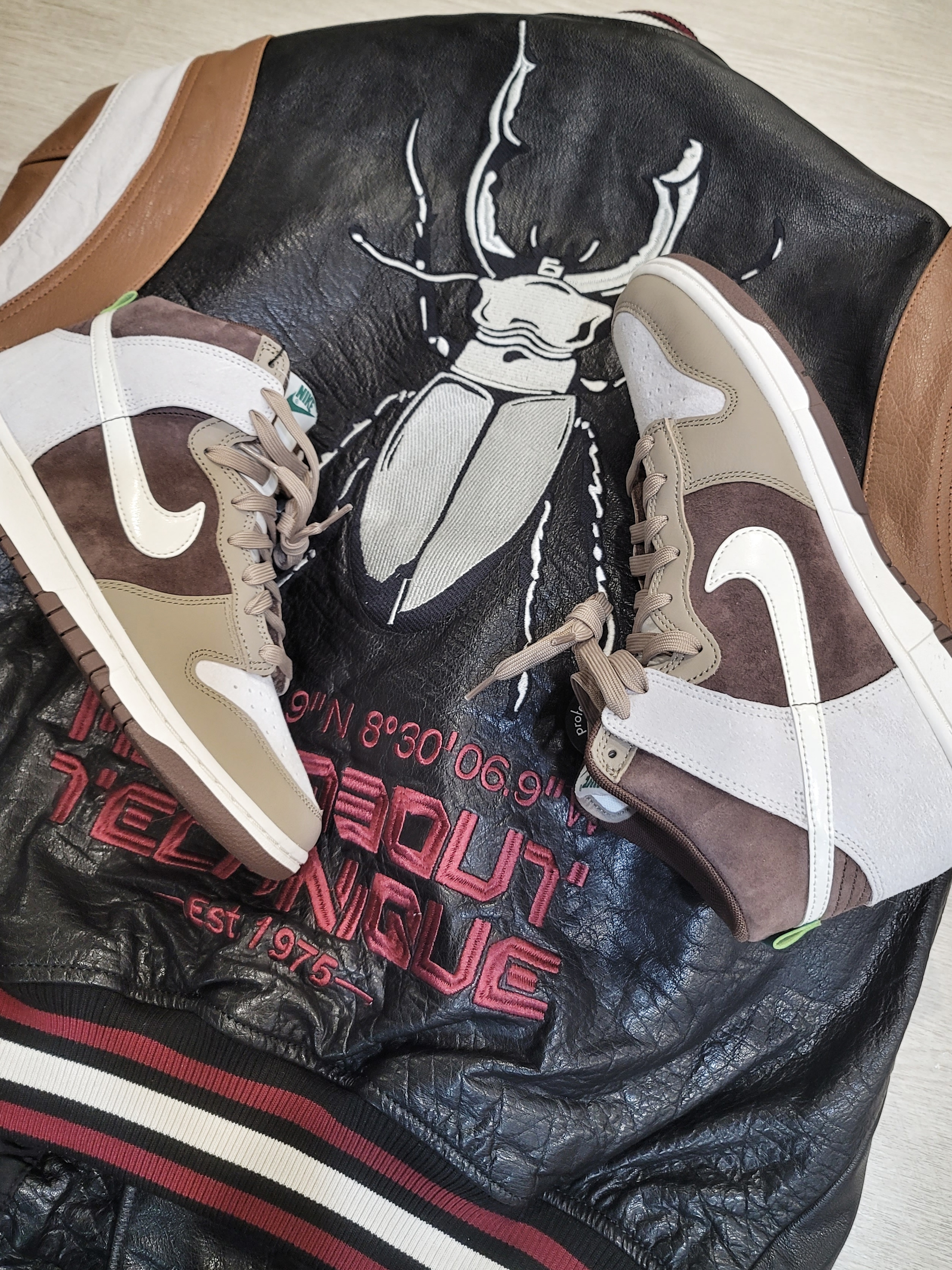 Nike Dunk High Retro PRM Light Chocolate 착용 스타일 - 1