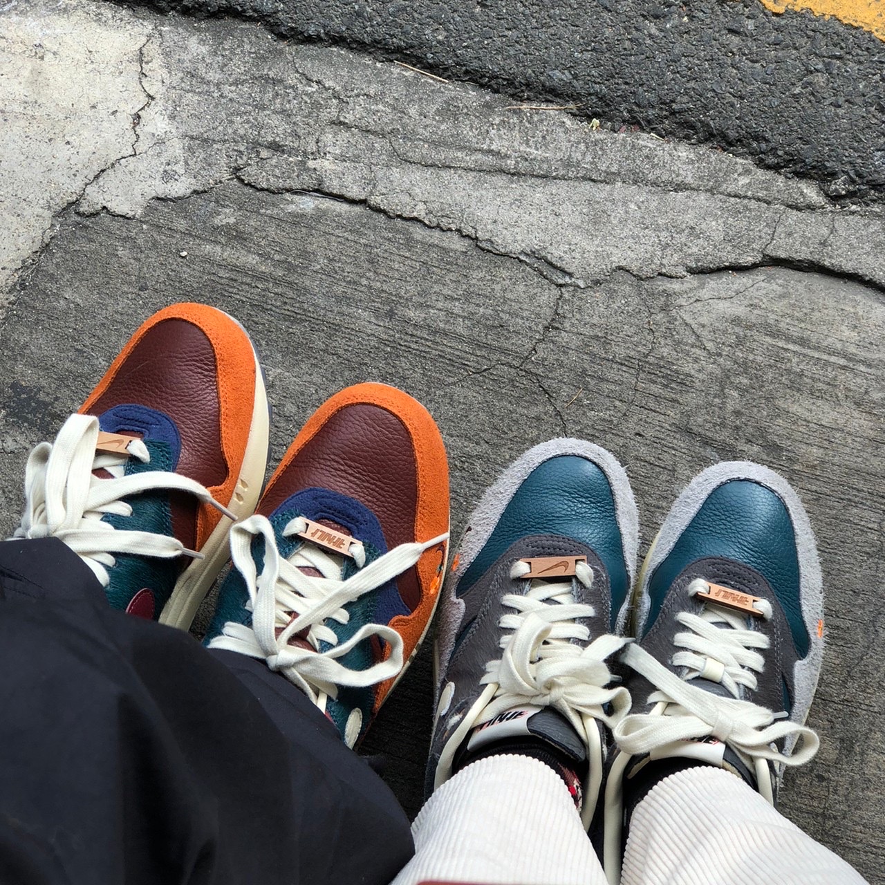 Nike x Kasina Air Max 1 SP Won-Ang Particle Grey, Nike x Kasina Air Max 1 SP Won-Ang Orange 착용 스타일 - 2