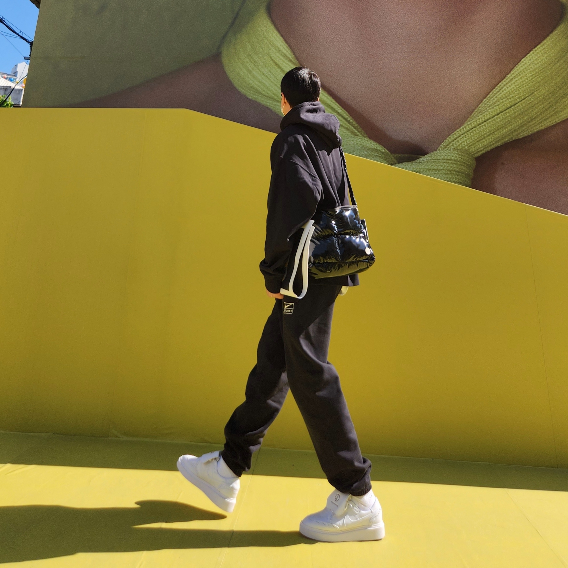 Nike x Peaceminusone Kwondo1 White, Nike x Stussy NRG RA Washed Pullover Hoodie Black (DN4028-010) 착용 스타일