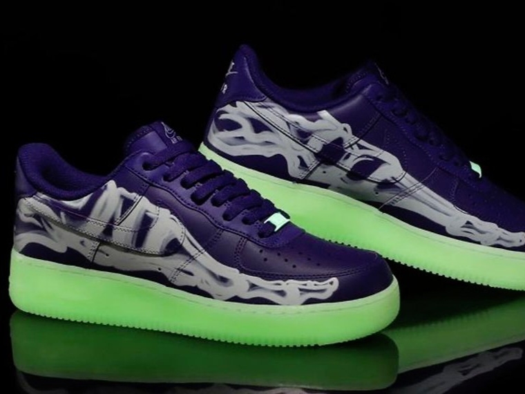 Nike Air Force 1 Low '07 Purple Skeleton 착용 스타일 - 5