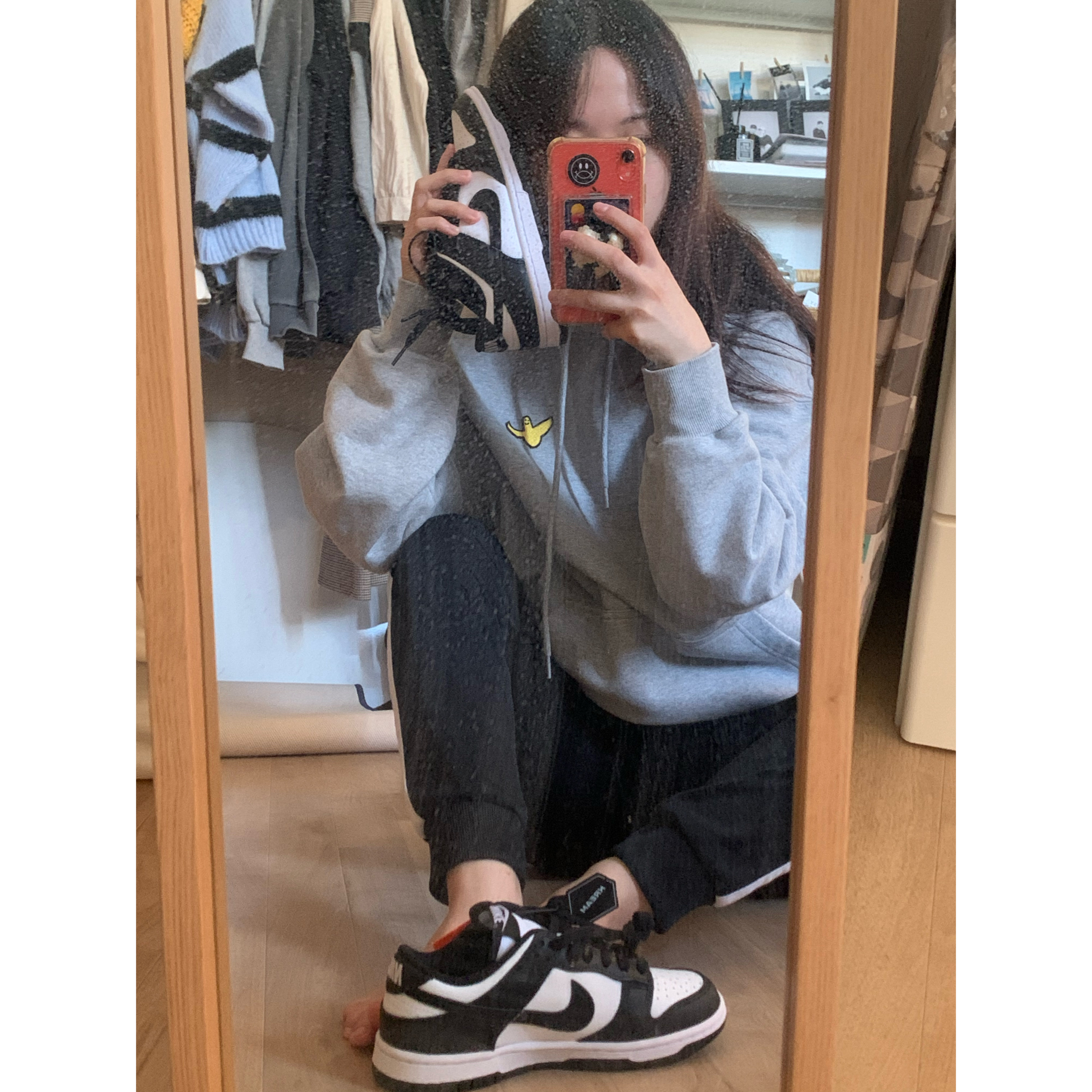 (W) Nike Dunk Low Black 착용 스타일
