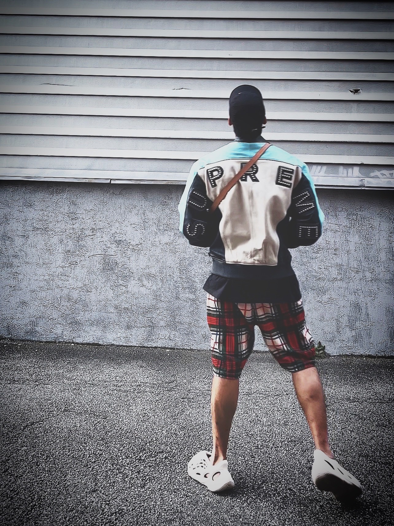 Supreme x Burberry Box Logo T-Shirt Black - 22SS, Supreme Corduroy Shorts Plaid - 22SS 착용 스타일 - 1