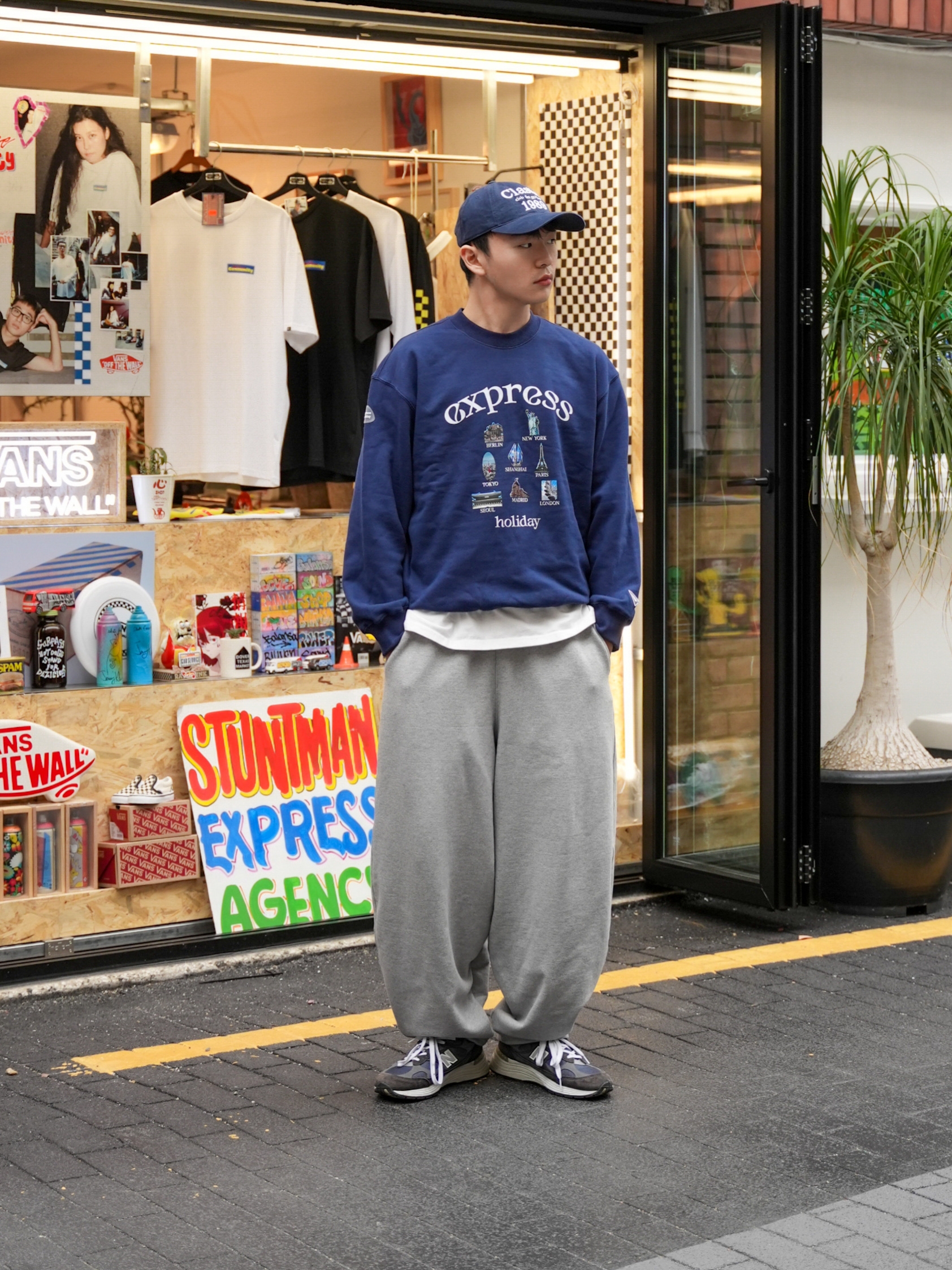 New Balance 992 Made in USA Navy 착용 스타일 - 2