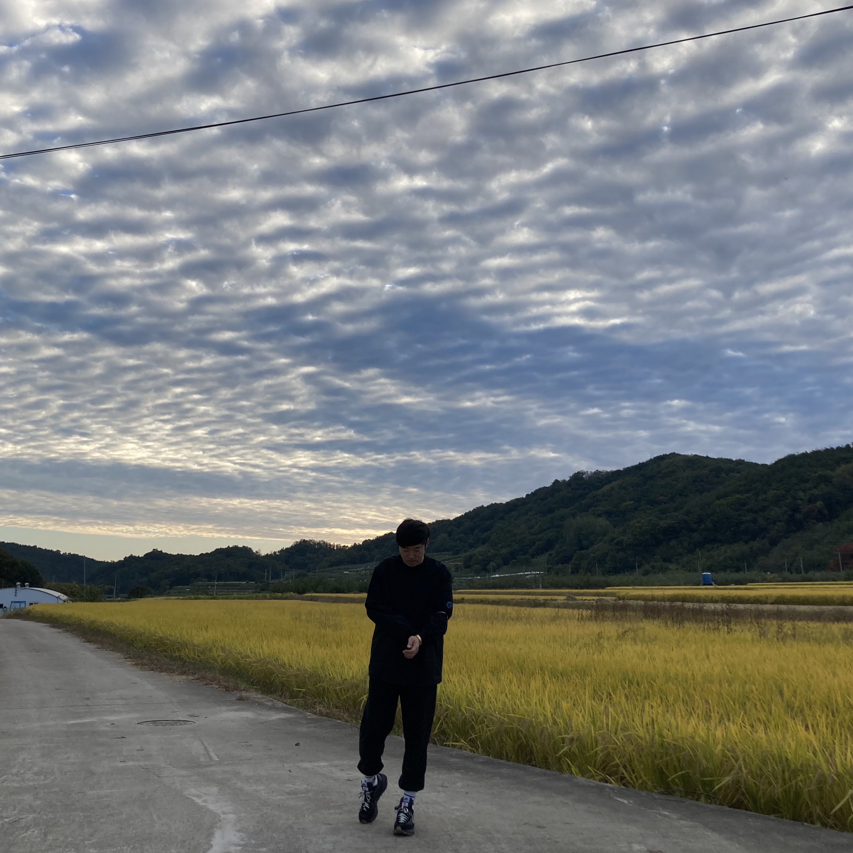 Nike x Sacai VaporWaffle Black and Gum, C.P. Company Diagonal Raised Fleece Crewneck Sweatshirt Black - 22SS 착용 스타일 - 2