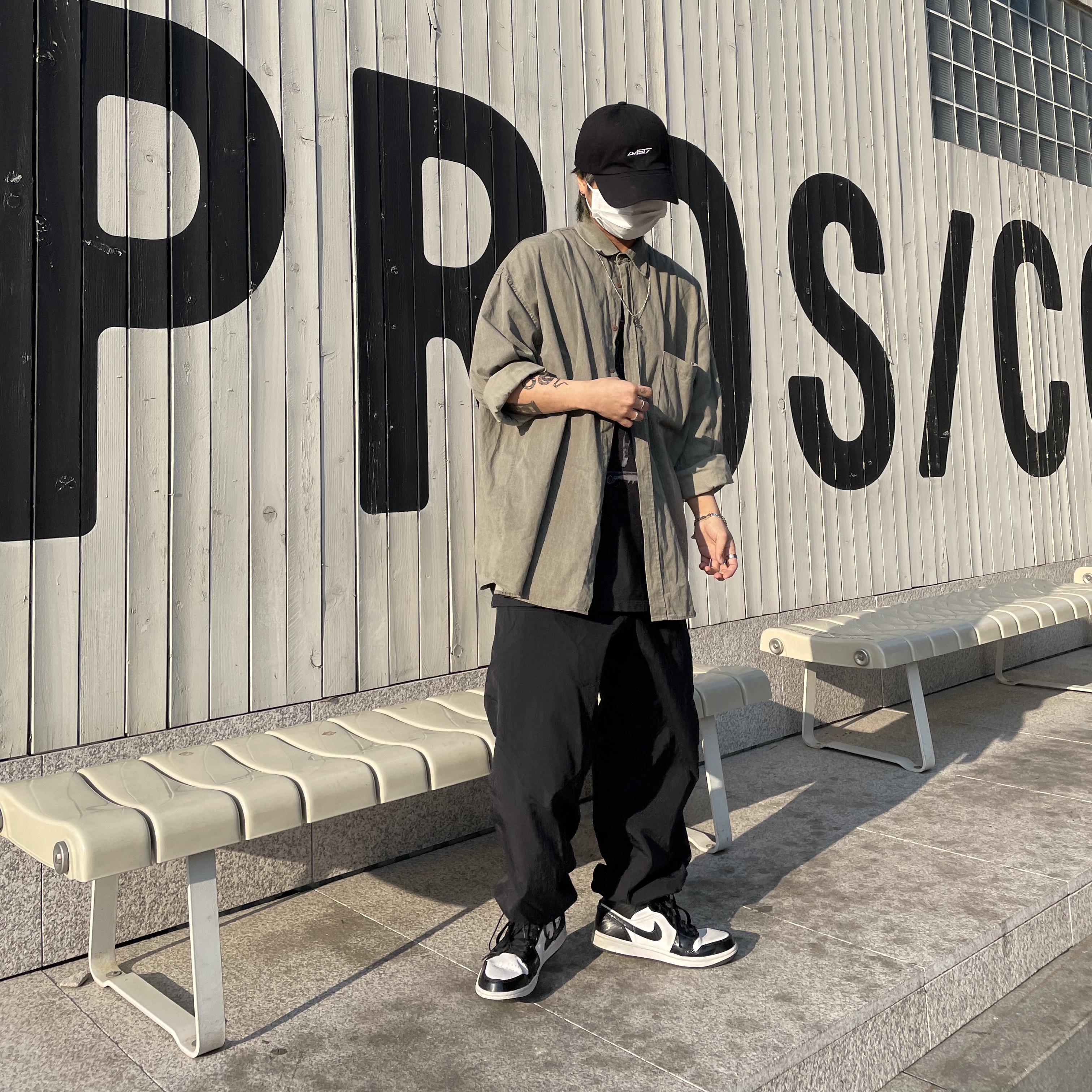 Jordan 1 Mid SE ASW Black 착용 스타일 - 3