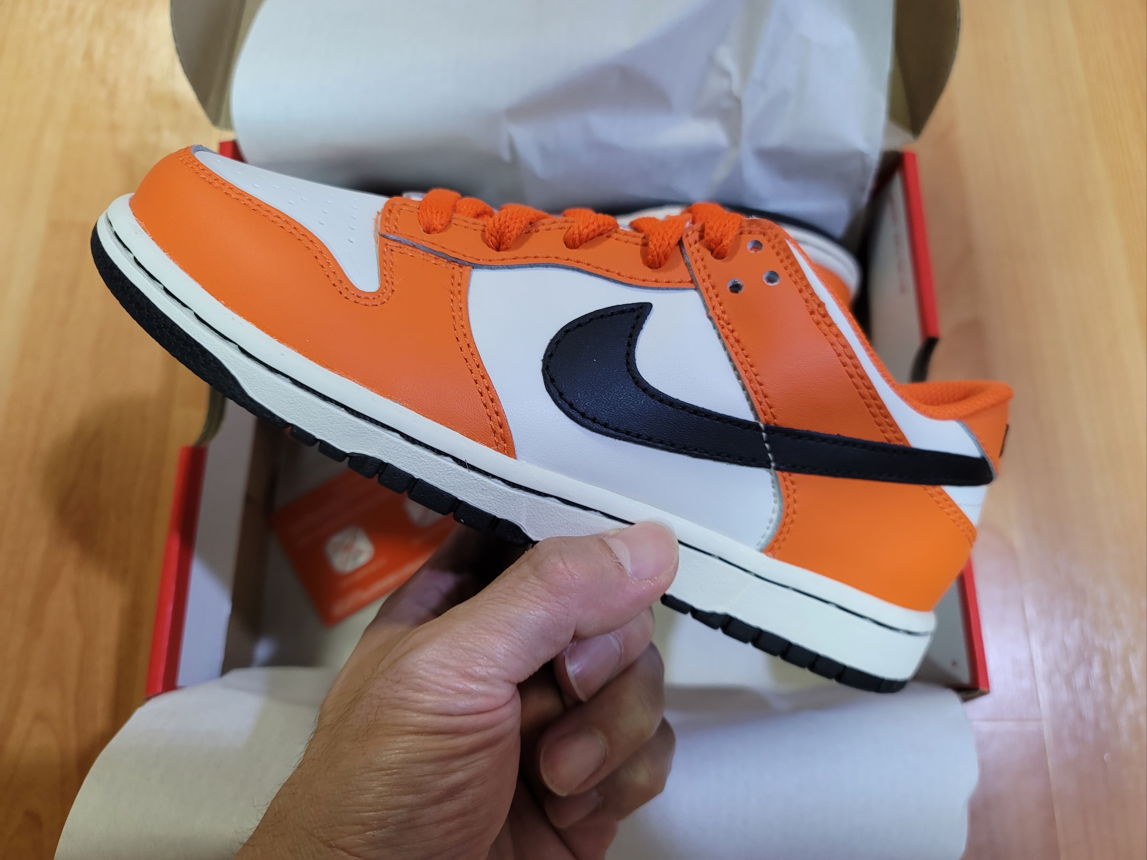 (PS) Nike Dunk Low Safety Orange 착용 스타일 - 1