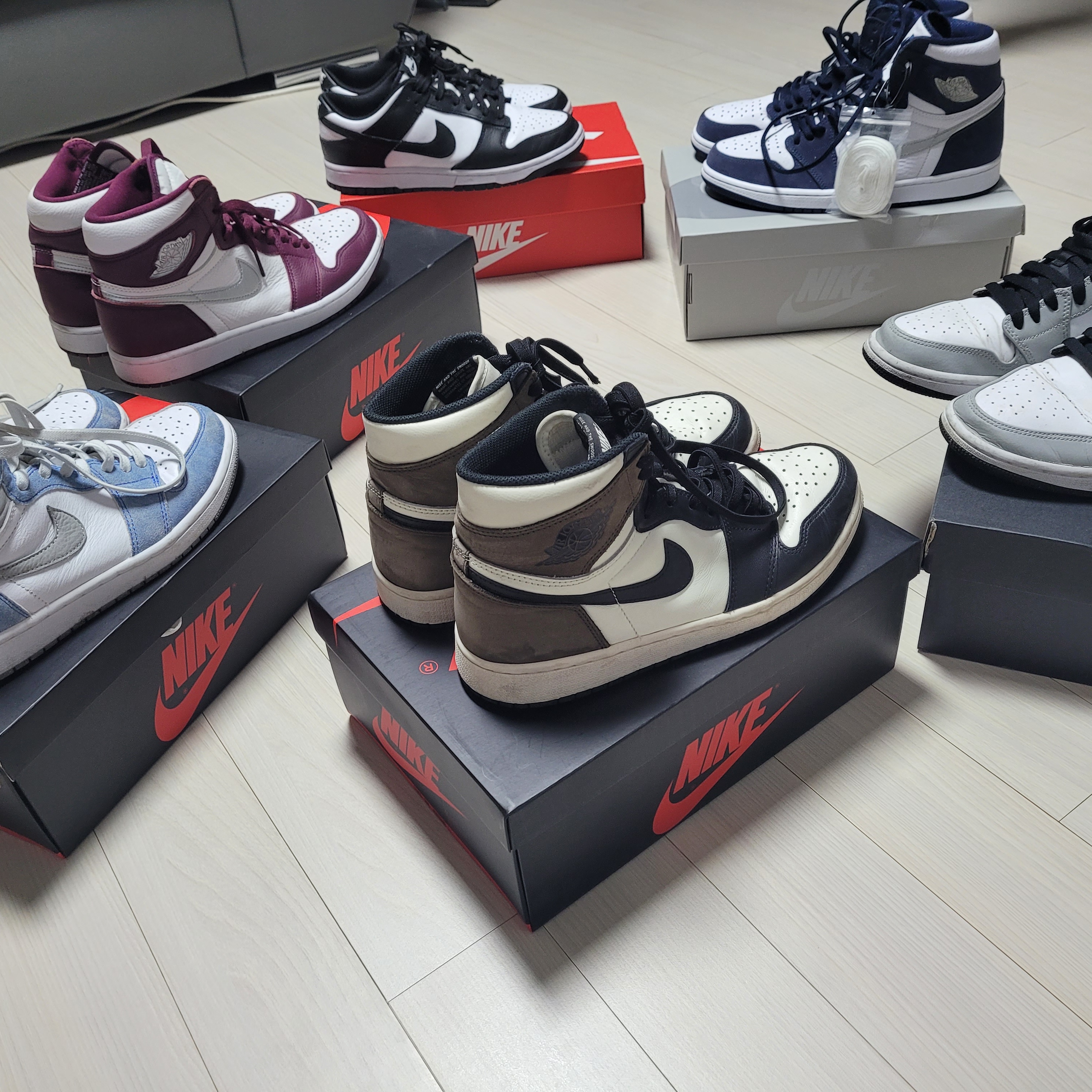 Jordan 1 Retro High Obsidian UNC, Nike Dunk Low Retro Grey Fog 착용 스타일 - 3