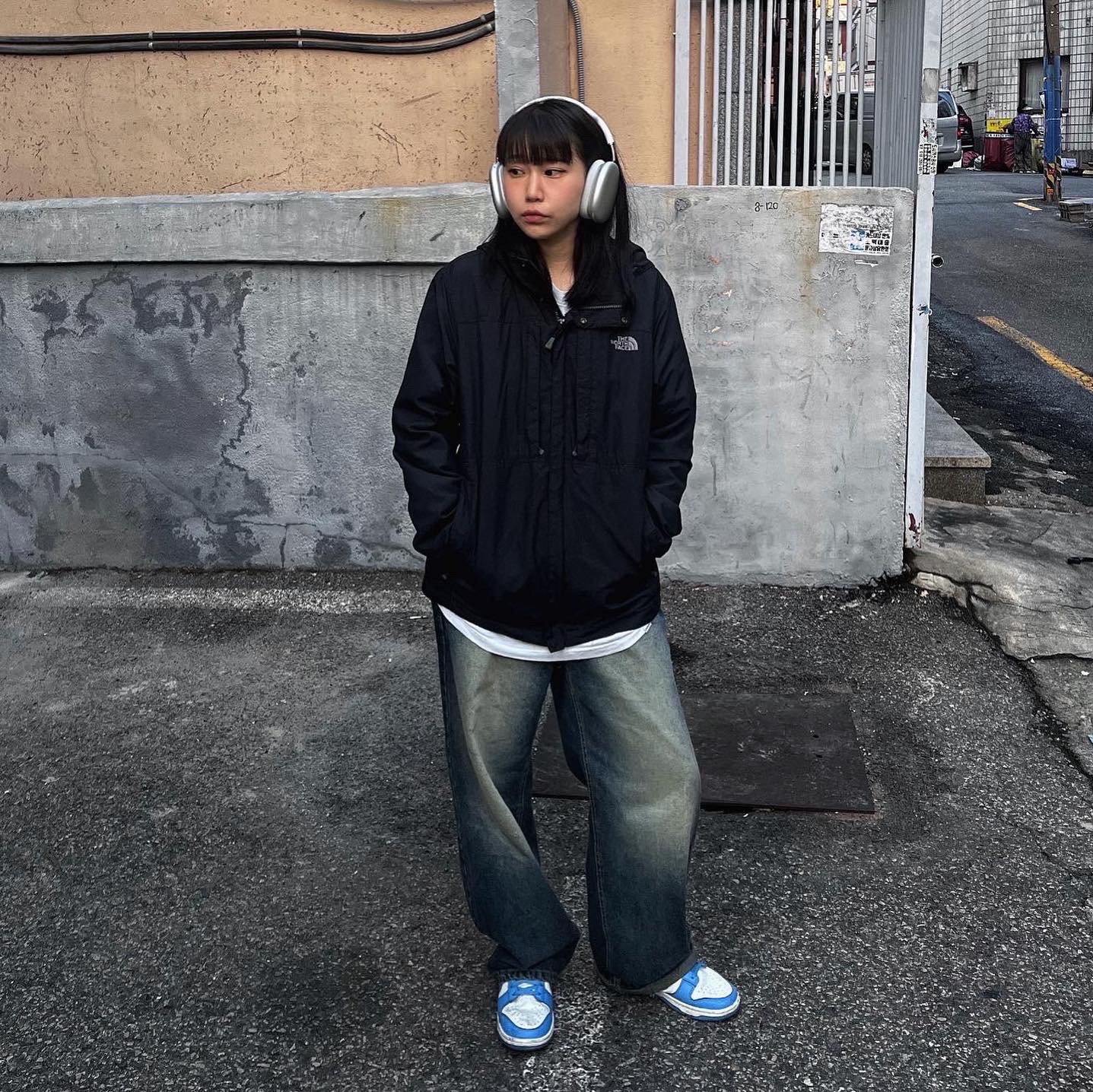 (W) Nike Dunk Low Coast, Apple AirPods Max Lightning Silver (Korean Ver.) 착용 스타일