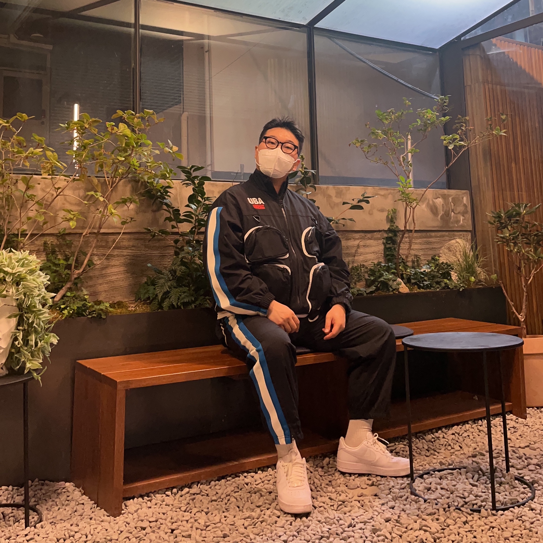 Nike x Undercover NRG Track Suit Black - US/EU, Nike Air Force 1 '07 Low White 착용 스타일