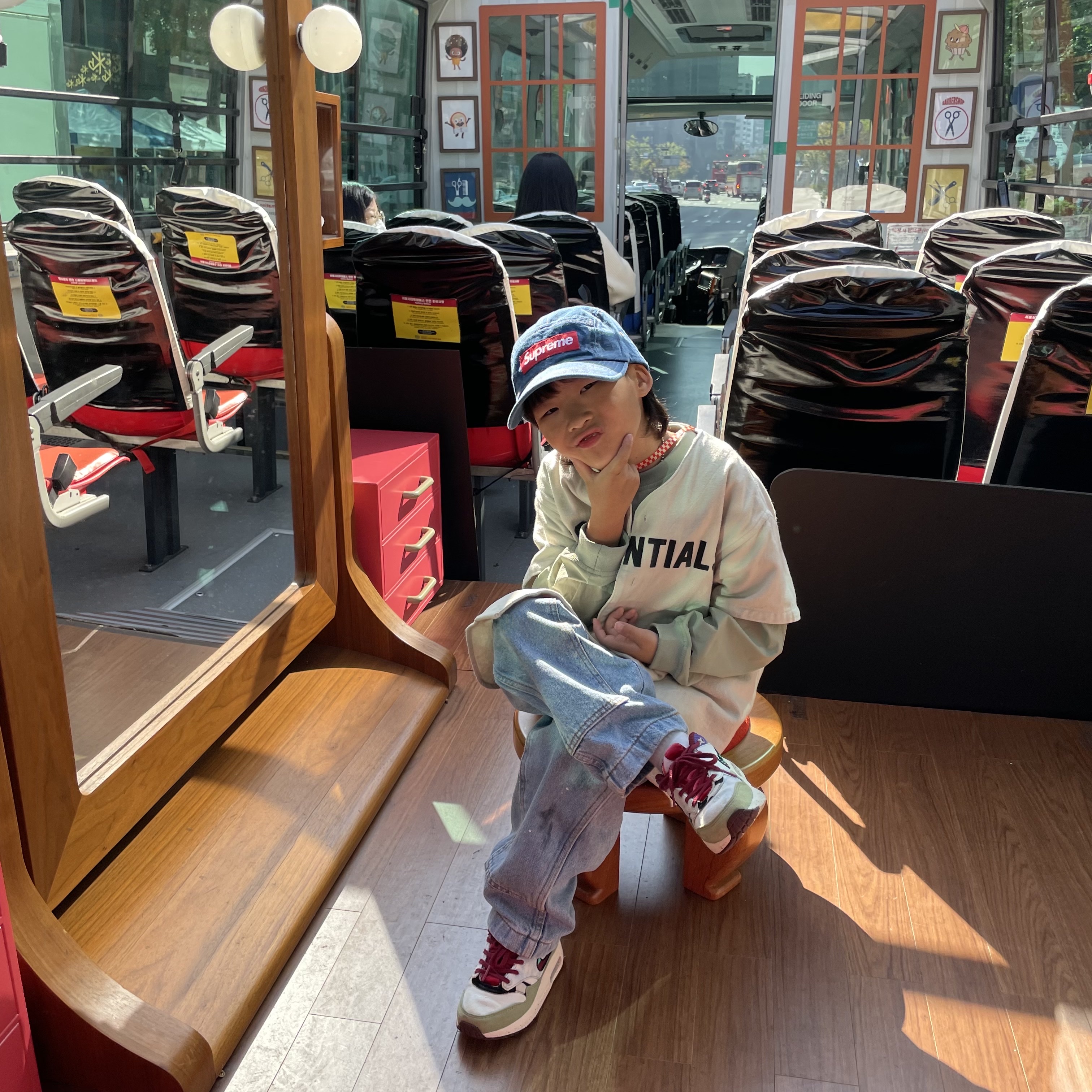 (Kids) Essentials Baseball Jersey Wheat - 22SS 착용 스타일