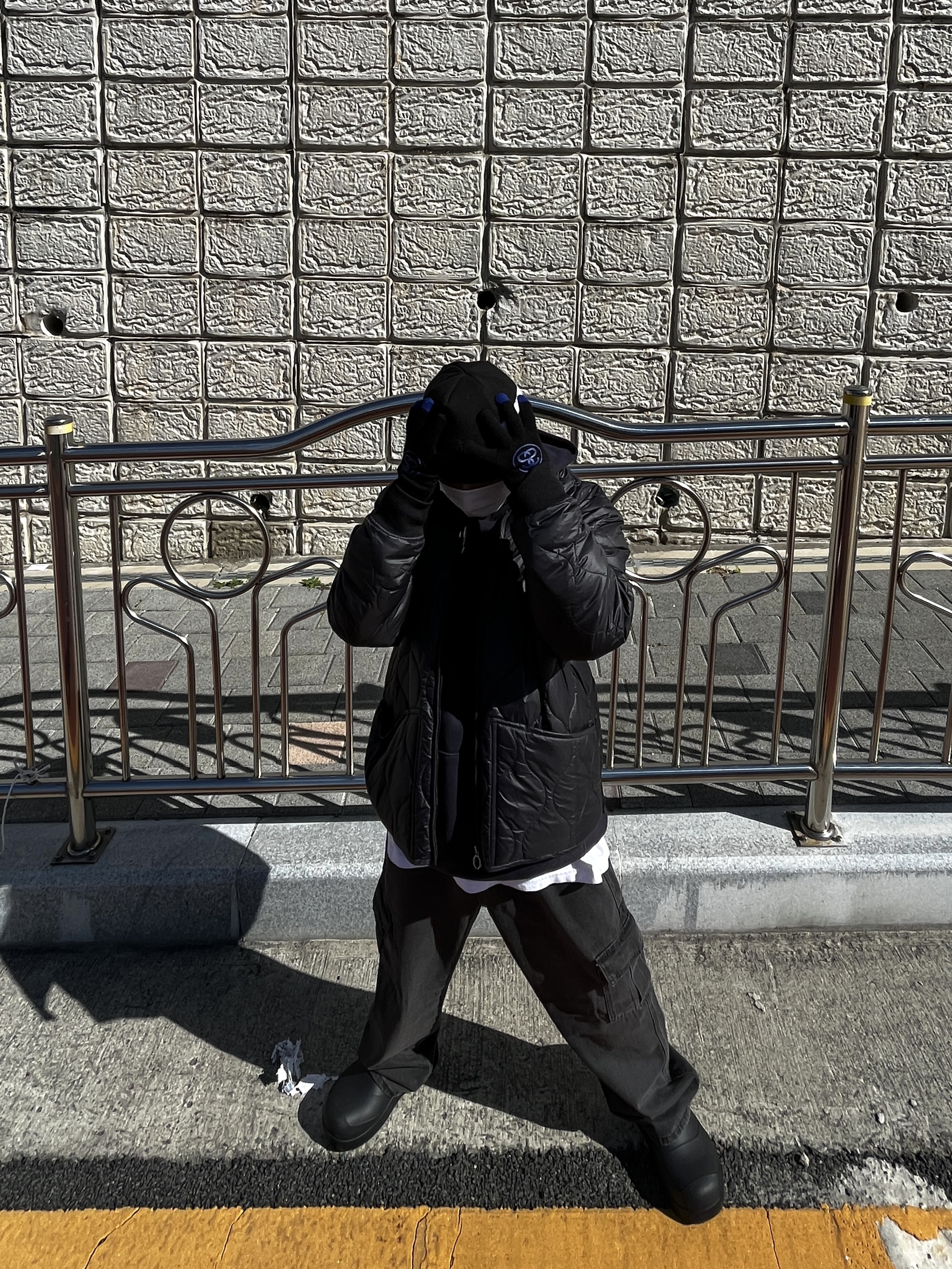 Stussy Big S Jacquard Skullcap Black 착용 스타일 - 1
