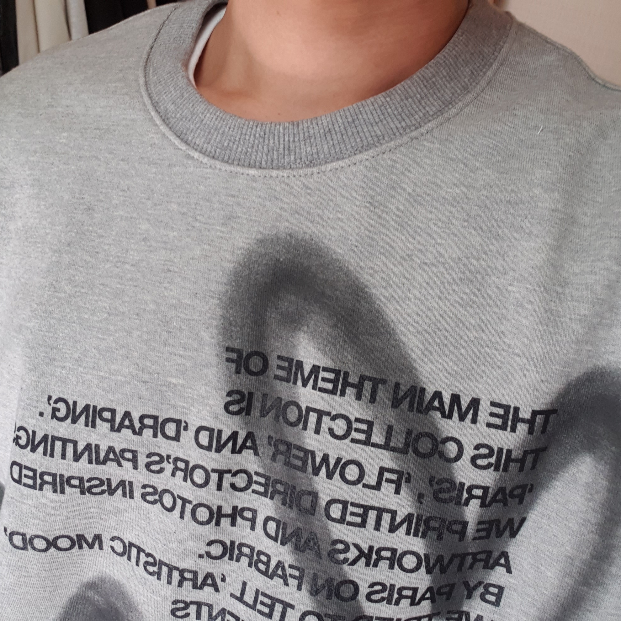 The Museum Visitor Heart Sprayed Sweatshirt Grey - 22PF 착용 스타일