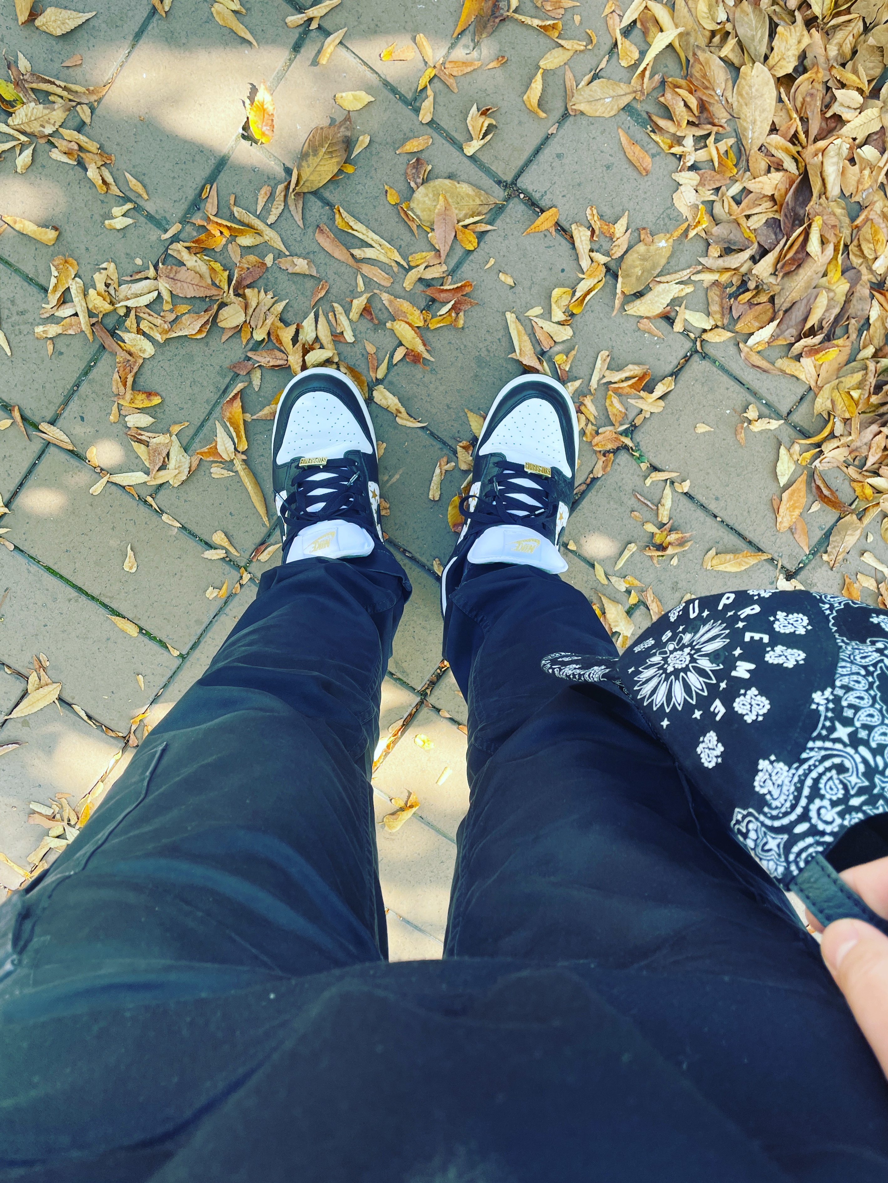 Stone Island 318L1 T.CO+OLD Cargo Pants Black - 21FW, Nike x Supreme SB Dunk Low Black 착용 스타일