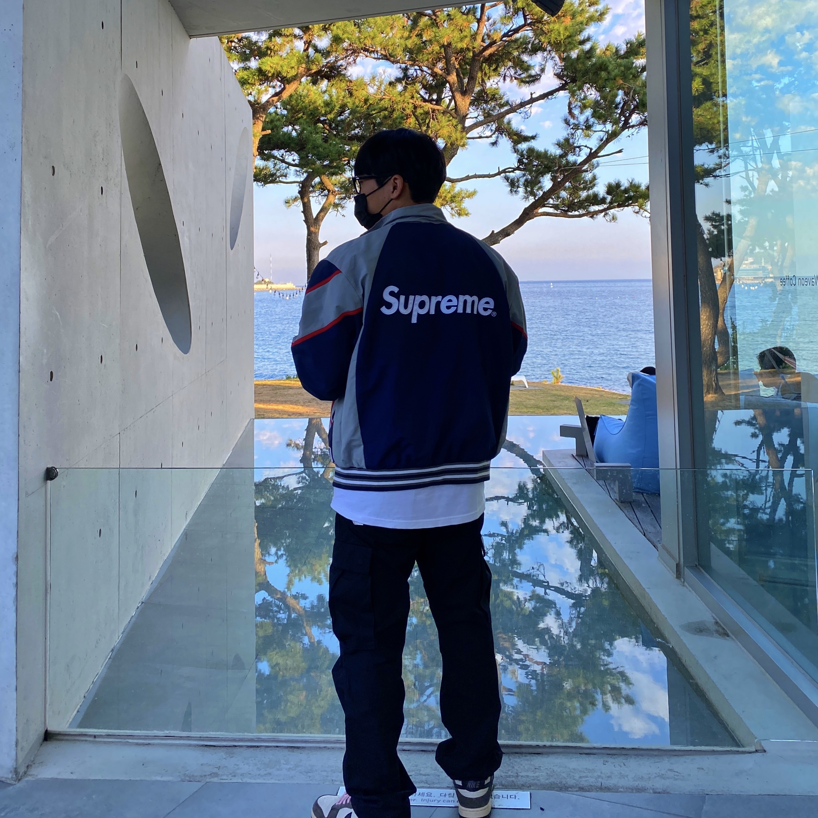 Supreme x New York Yankees Track Jacket Navy - 21FW 착용 스타일