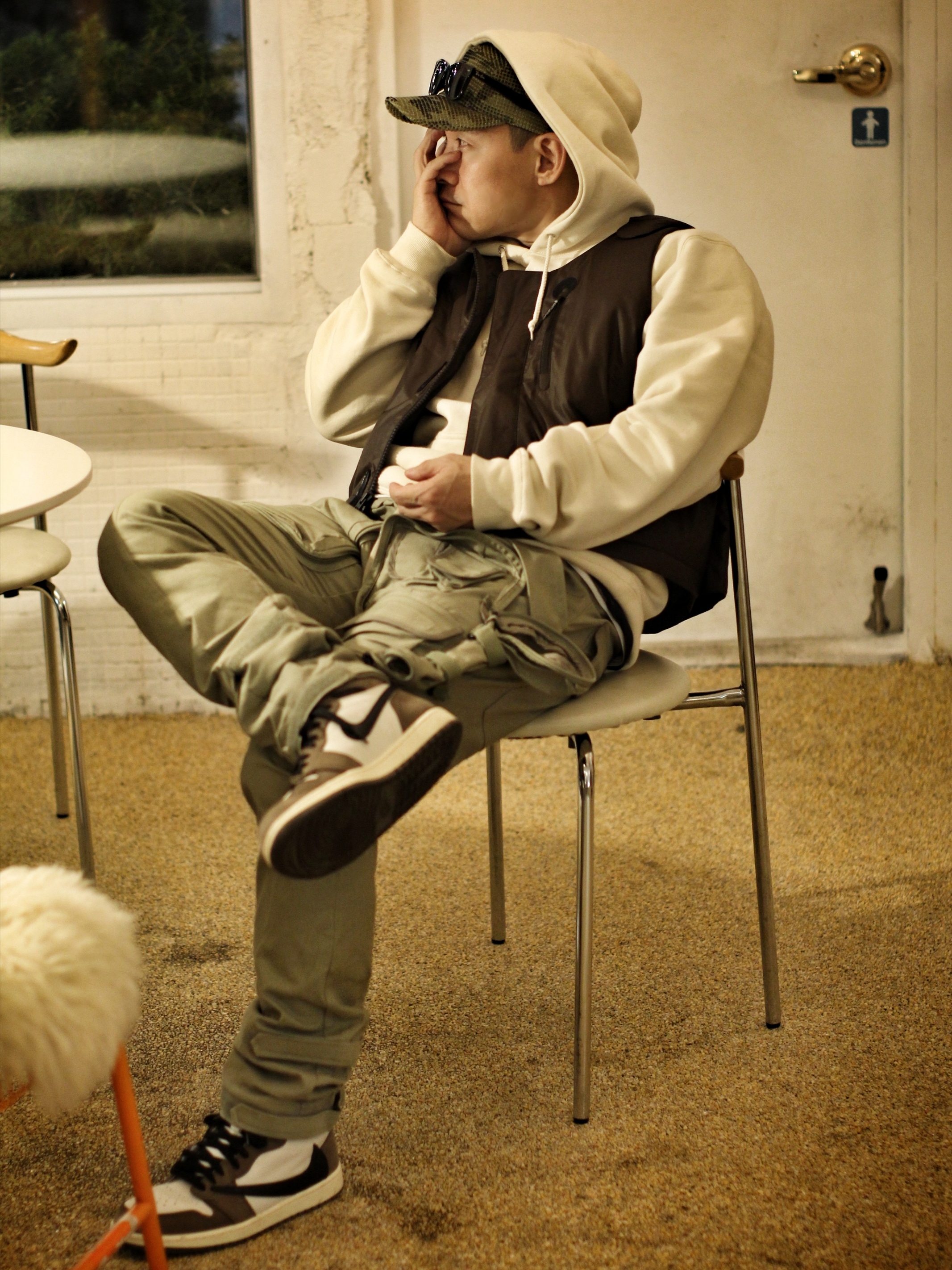 Supreme Camo Grid Velvet Camp Cap Woodland Camo - 22FW, Nike x Travis Scott NRG BH Vest Velvet Brown - US/EU 착용 스타일 - 4