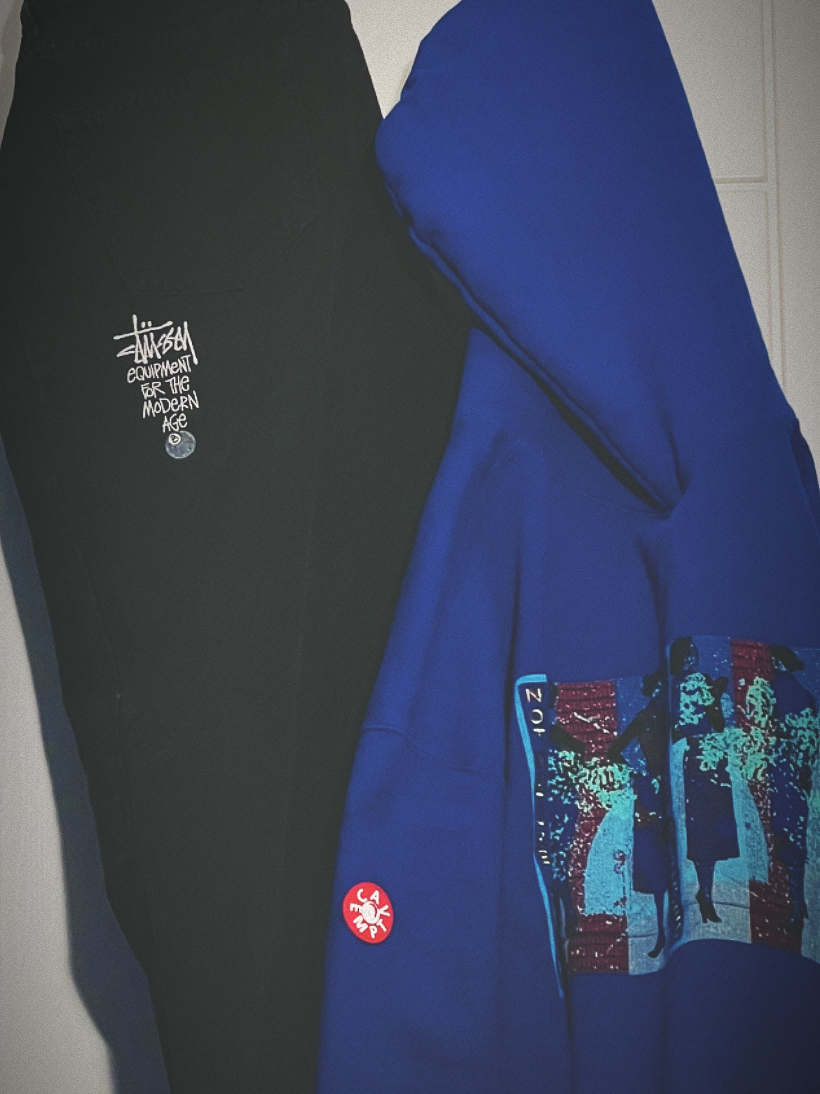 Stussy Washed Canvas Big OL' Jean Black 착용 스타일 - 3