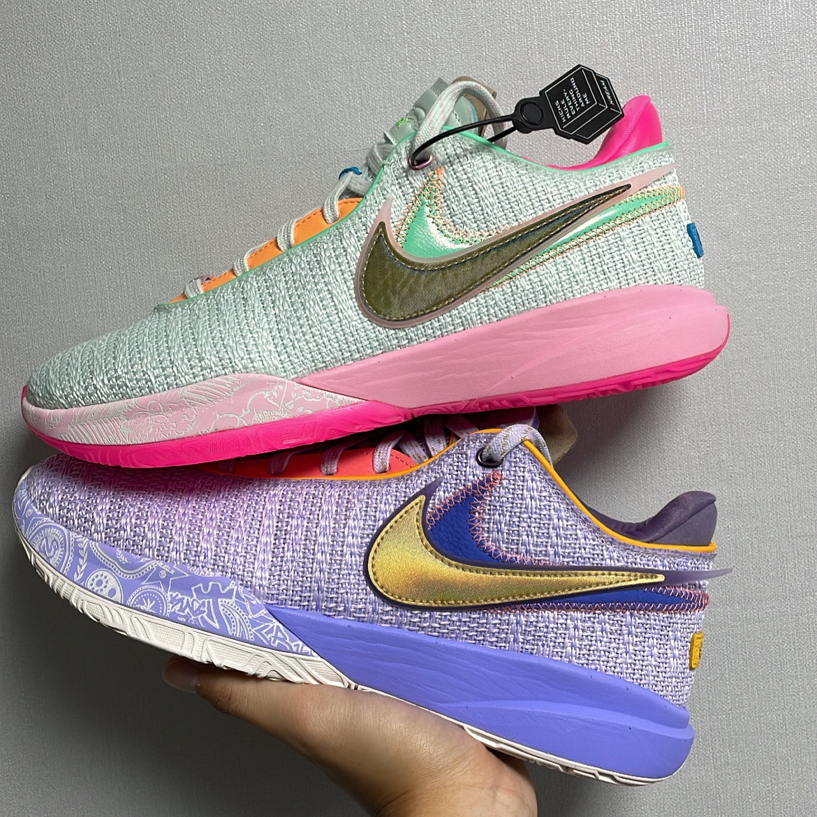 Nike LeBron XX EP Violet Frost, Nike LeBron XX EP Barely Green 착용 스타일 - 2
