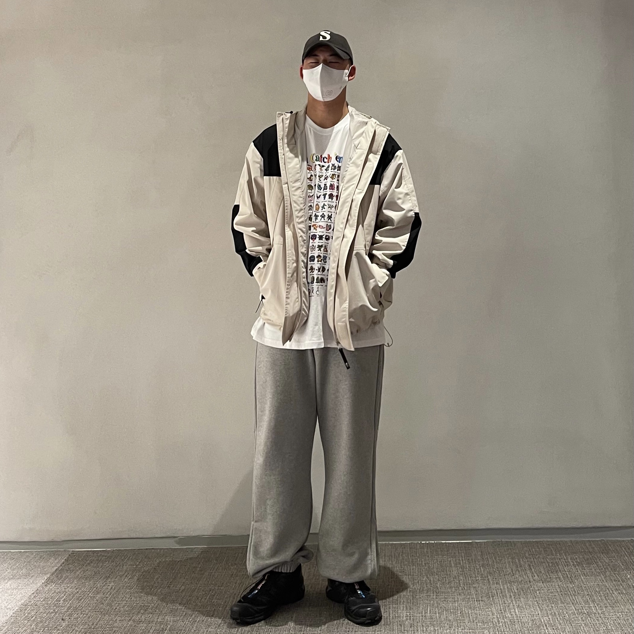 Salomon XT-6 ADV Black, Thisisneverthat x Pokemon 151 T-Shirt White 착용 스타일