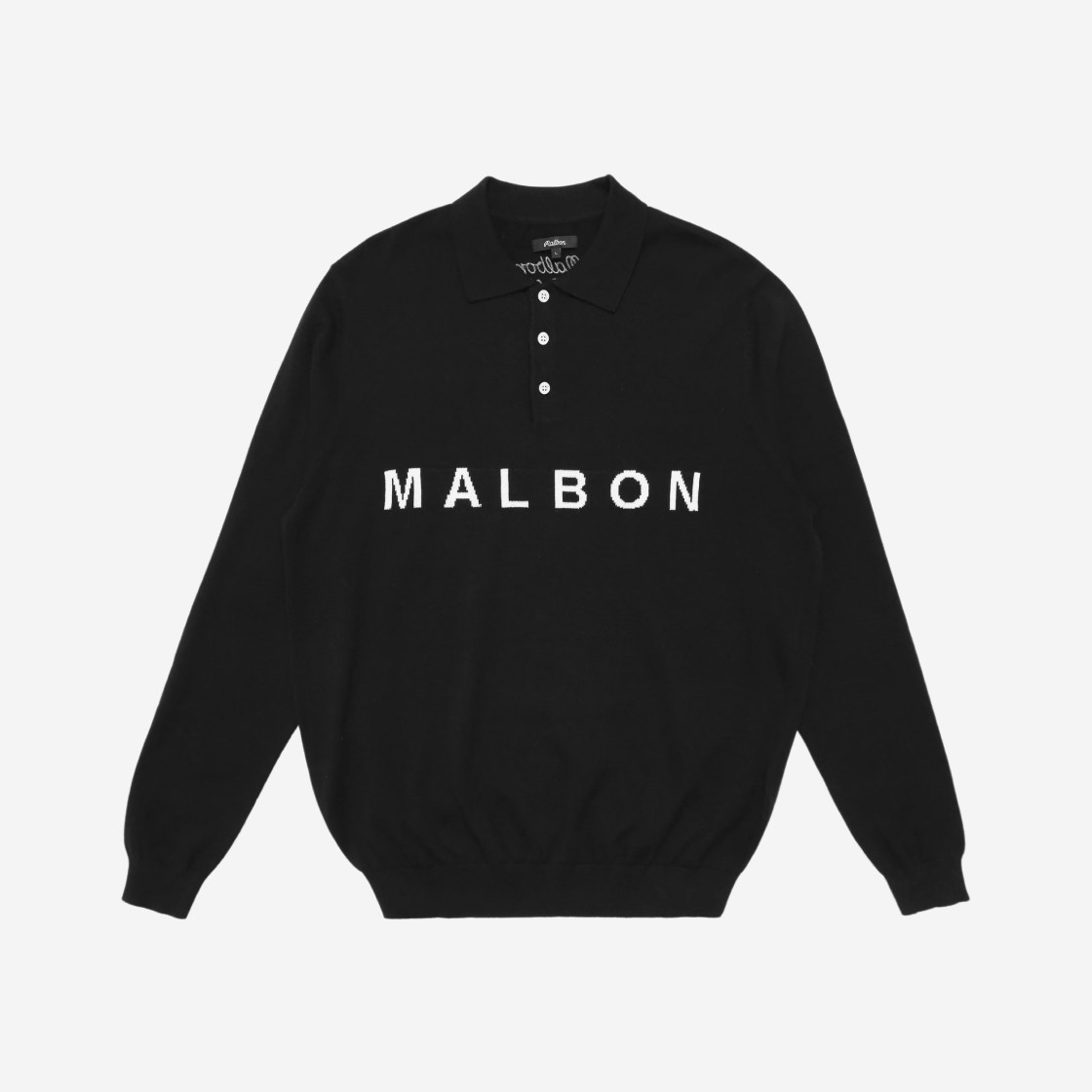 Malbon Golf Hemlock LS Knit Polo Black 상세 이미지 1