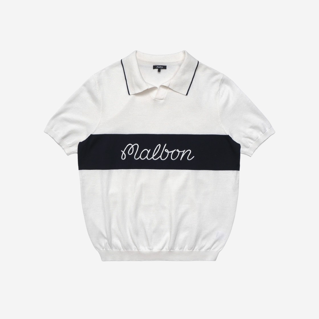 Malbon Golf Bottle Knit Polo lvory 상세 이미지 1