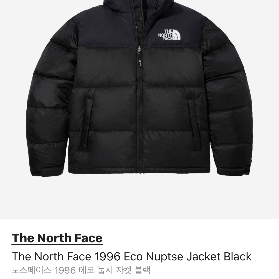 The North Face 1996 Eco Nuptse Jacket Black 착용 스타일