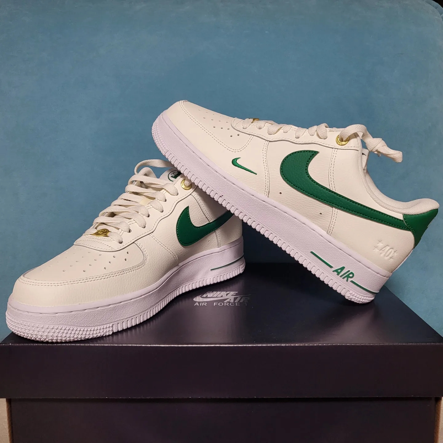 Nike Air Force 1 '07 LV8 40th Anniversary Join Forces Sail Malachite 착용 스타일 - 3