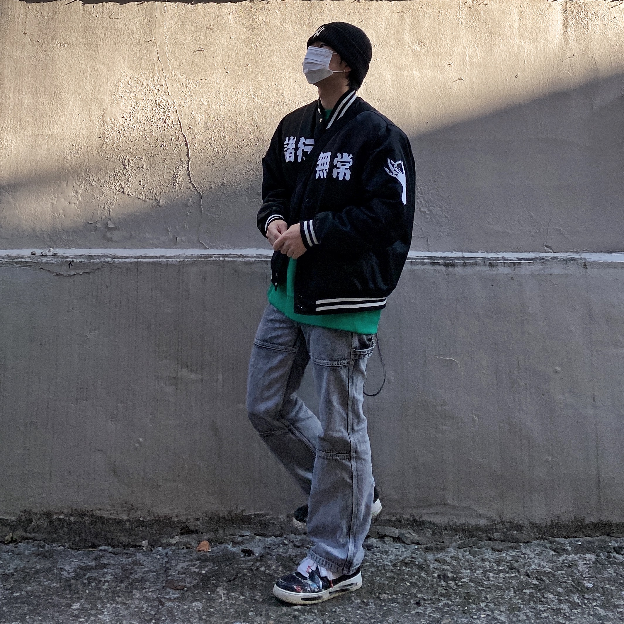 Nike x Peaceminusone Air Force 1 Low Para-Noise, Zara x Ader Error Oversize Sweatshirt Green 착용 스타일